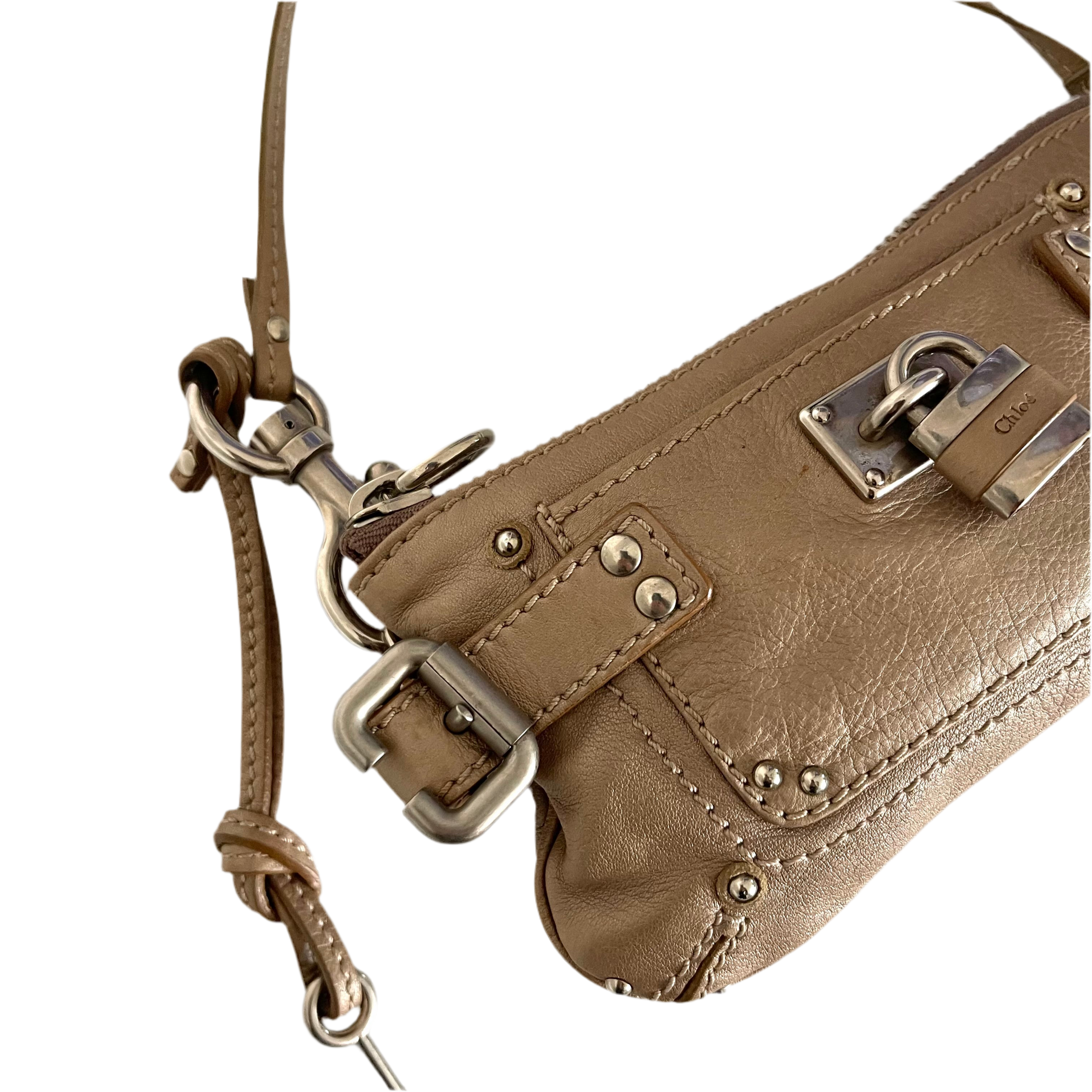 Chloé Mini Paddington Metallic Leather Shoulder Bag