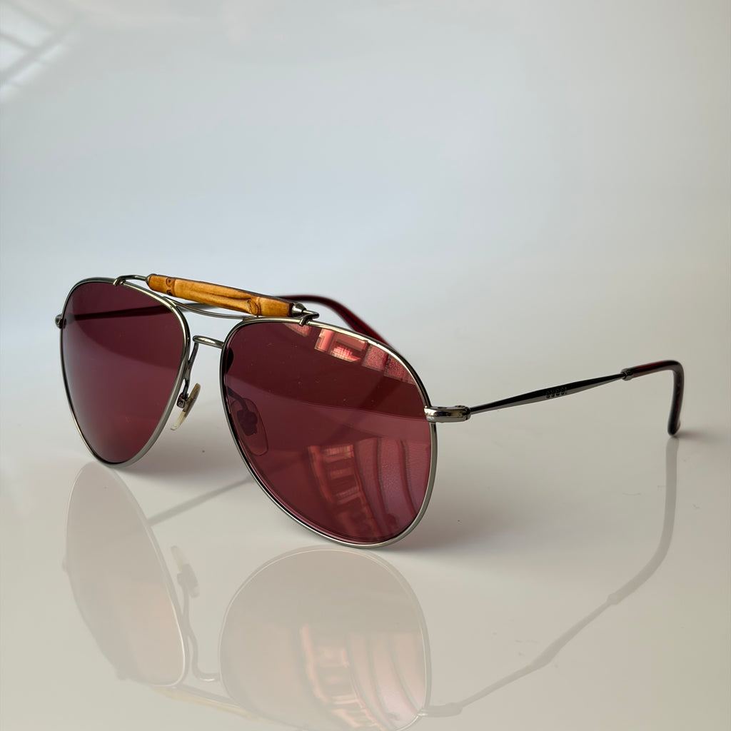 Gucci Bamboo Aviator Red Sunglasses by Tom Ford