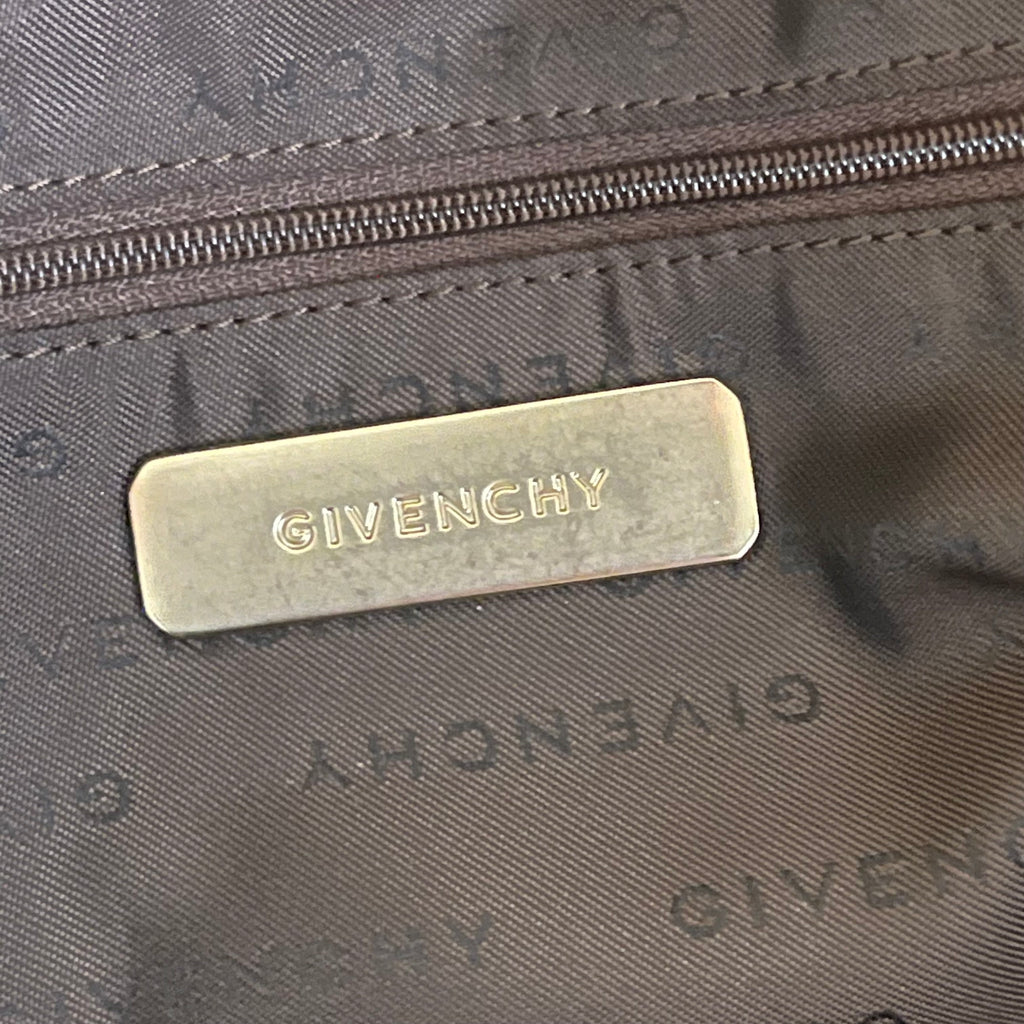 Givenchy Metallic Soft Leather Logo Embossed Braided Handle Satchel