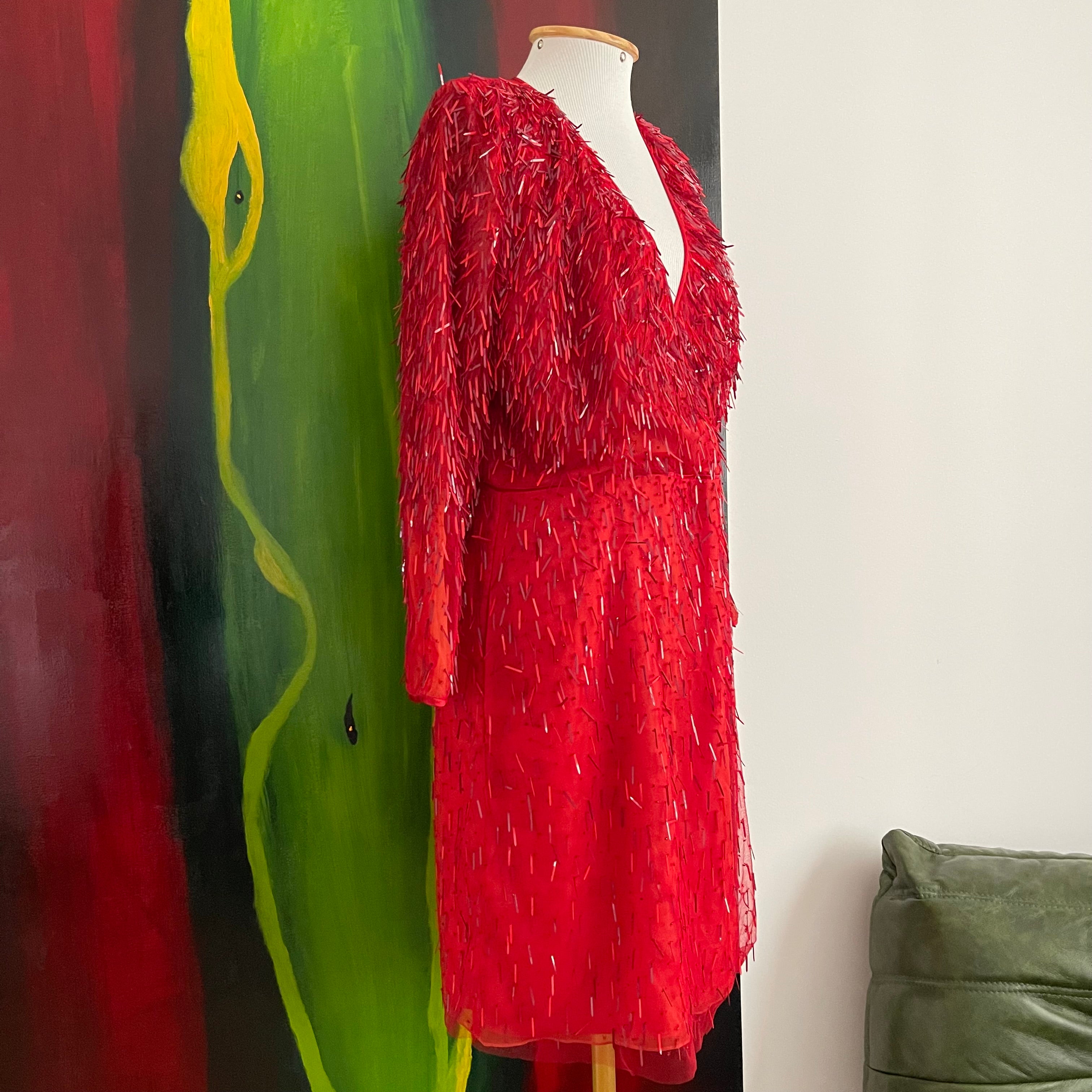 Emporio Armani F/W 2019 Red Sequin Dress