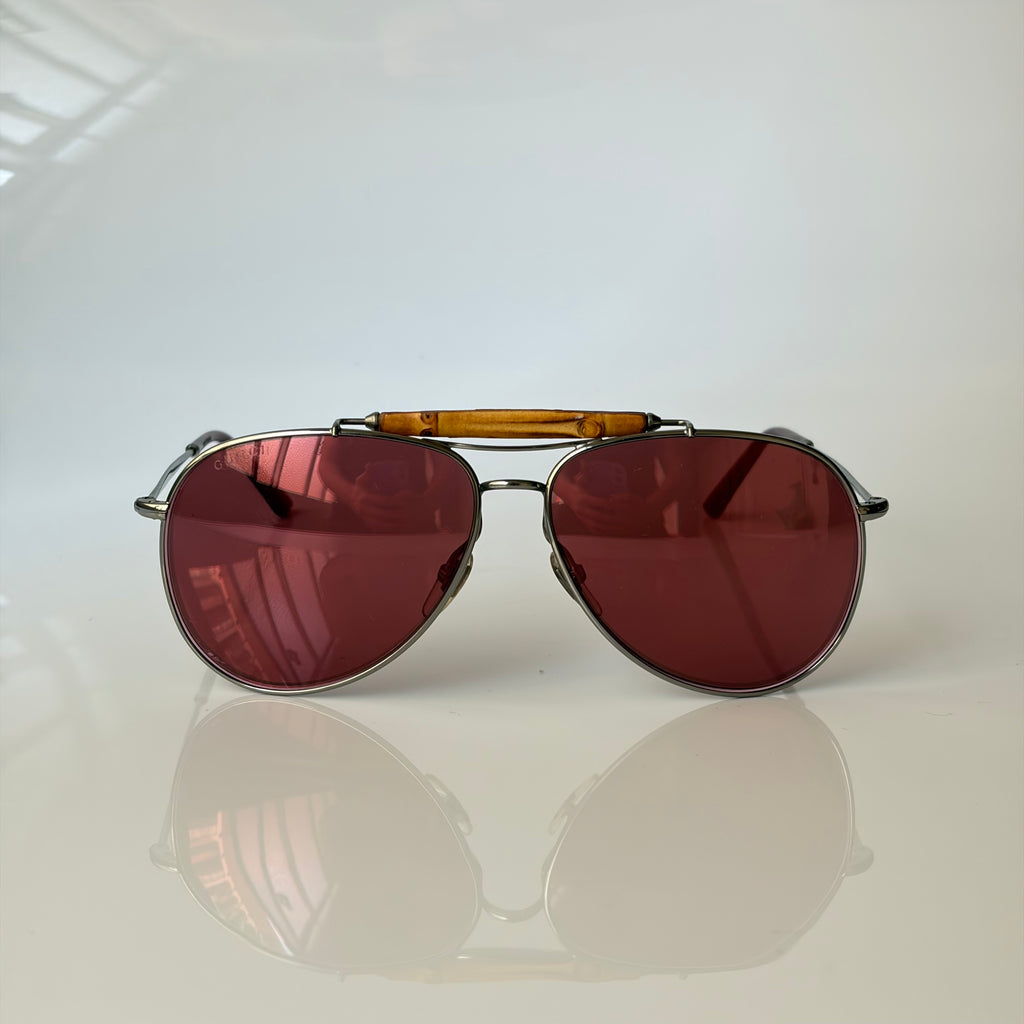 Gucci Bamboo Aviator Red Sunglasses by Tom Ford