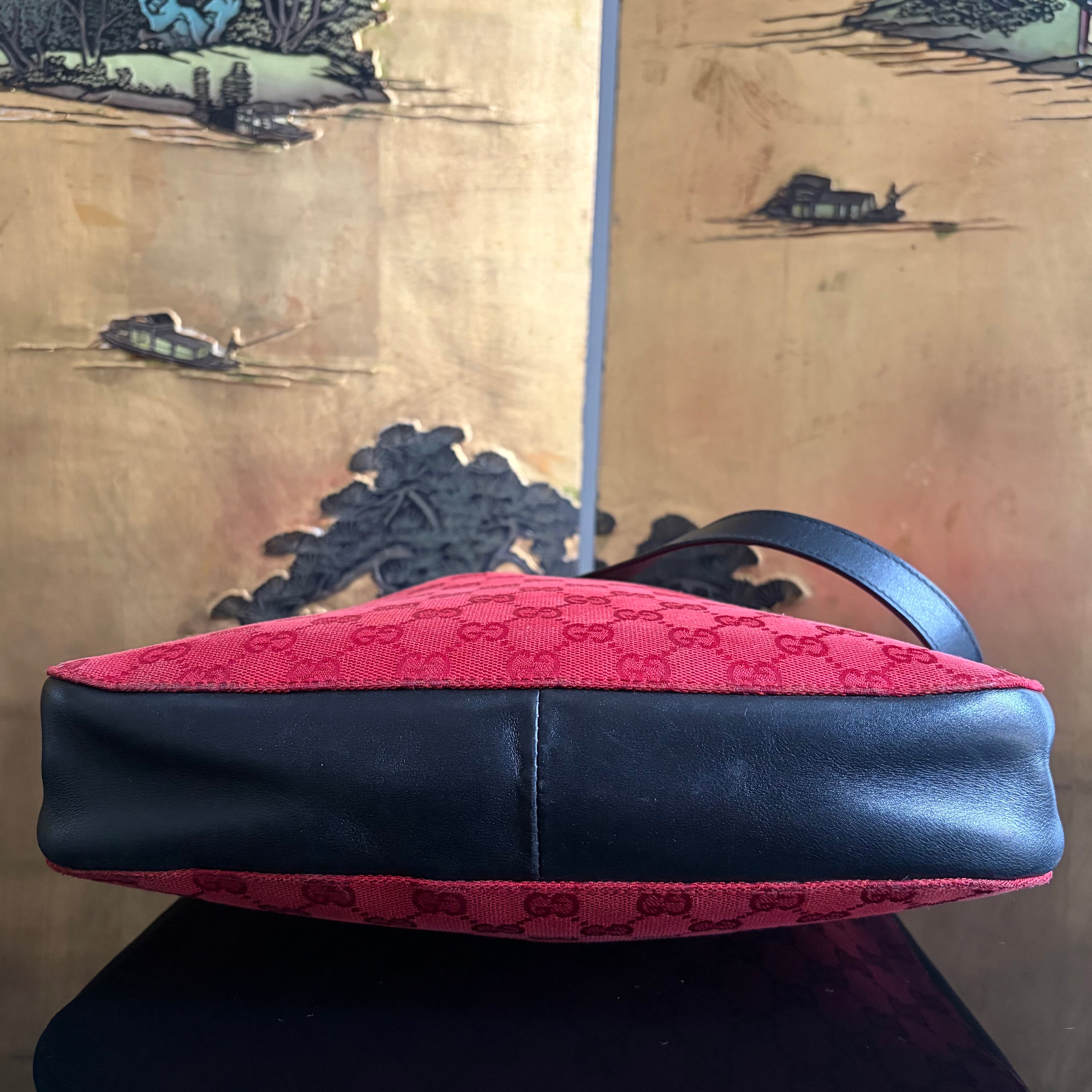 Gucci 90’s Red GG Drawstring Shoulder Bag by Tom Ford