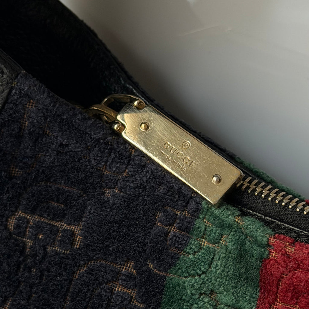 Gucci Heritage Horsebit Velvet Hobo Bag