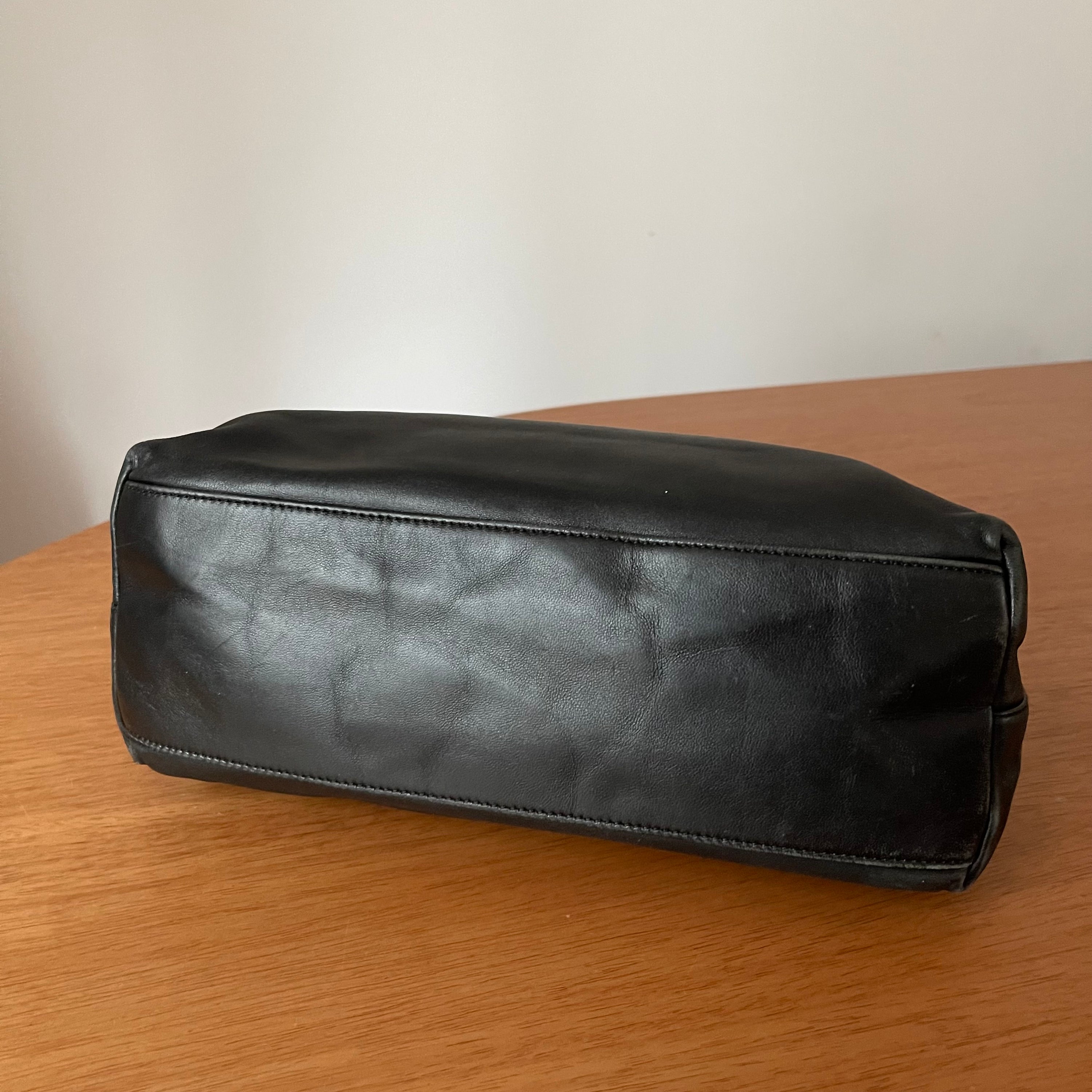 Prada 90s Leather and Acrylic Handle Bag