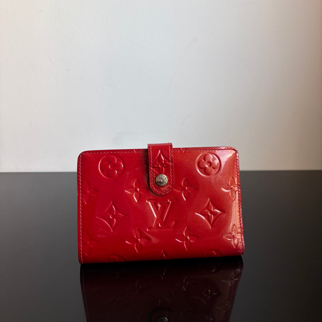Louis Vuitton Red Vernis Monogram Wallet