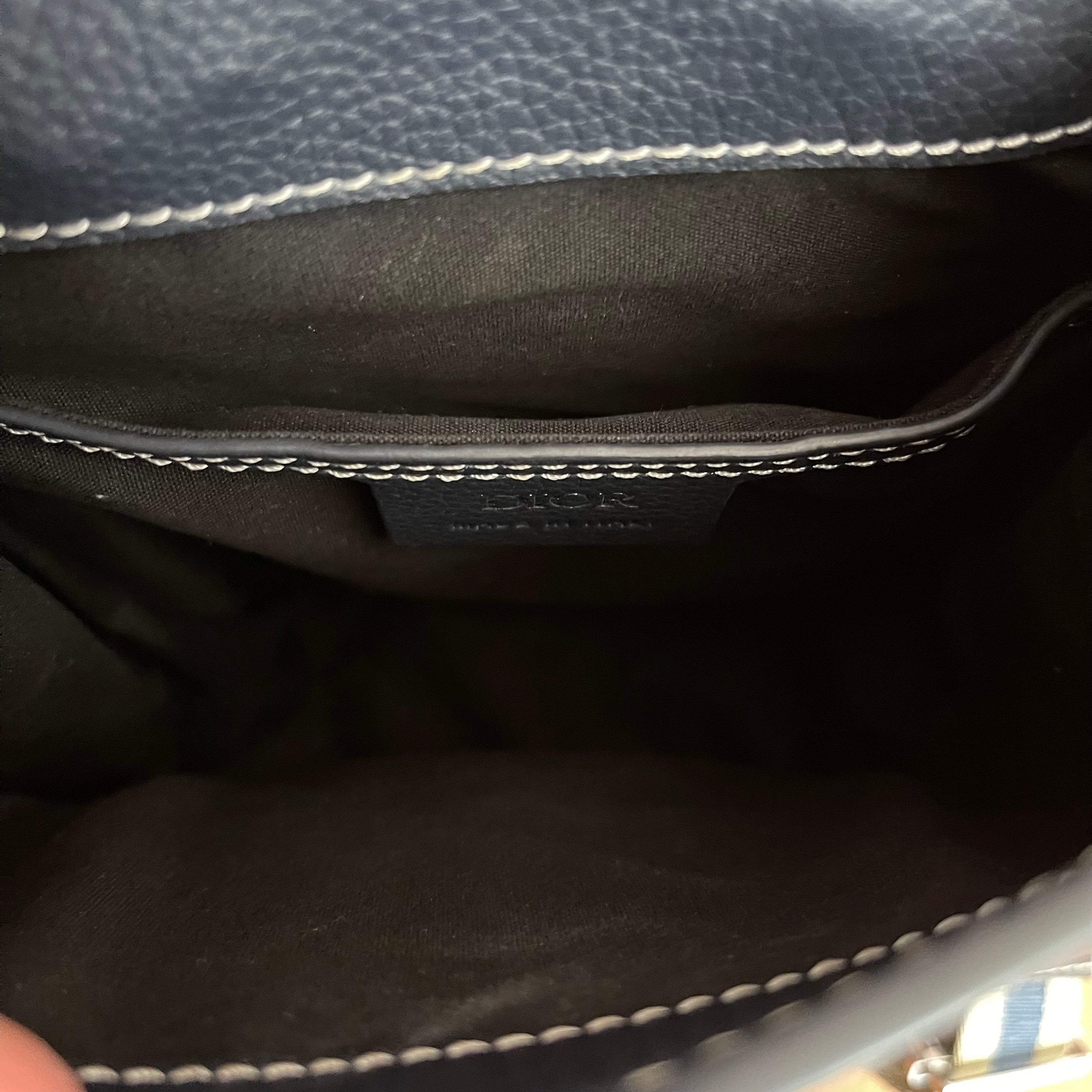 Christian Dior Gallop Sling Bag Deep Blue Marine Calfskin Backpack