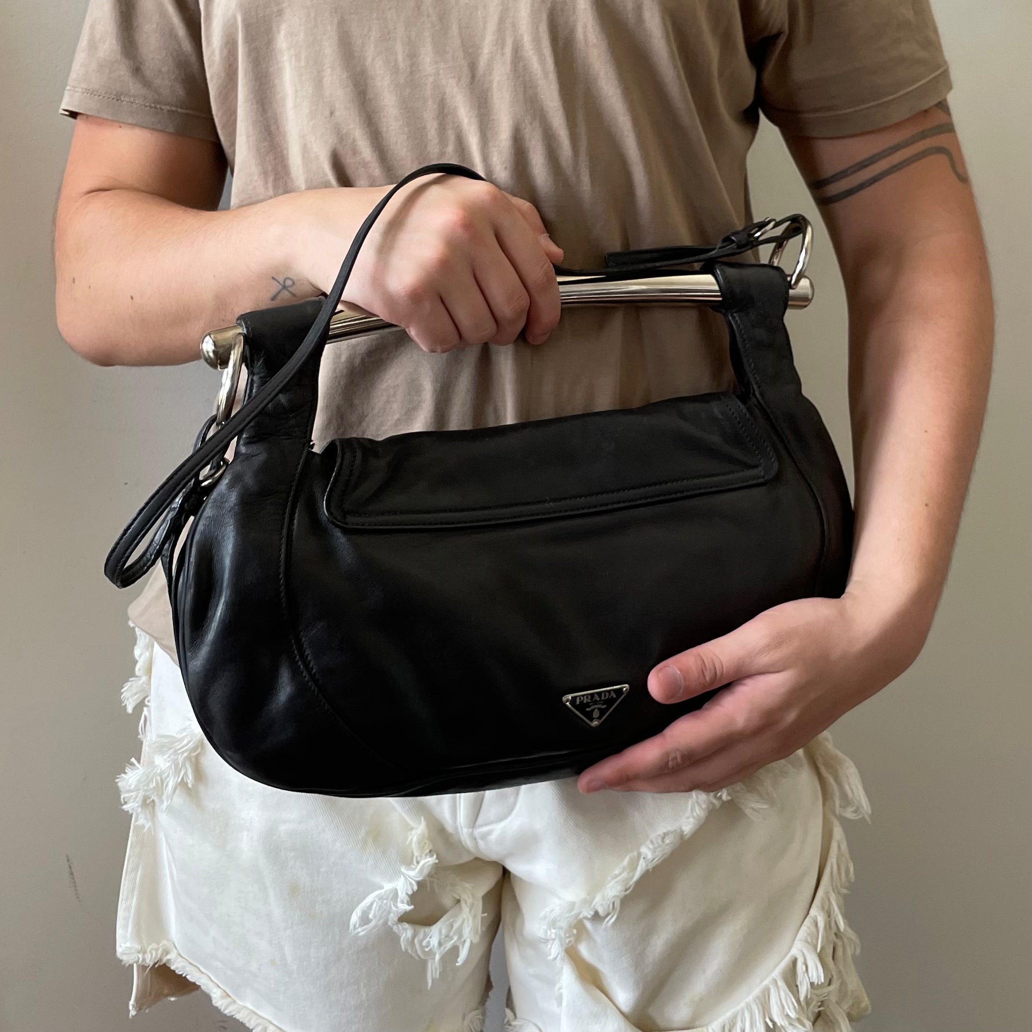 Prada Metal Handle Bag