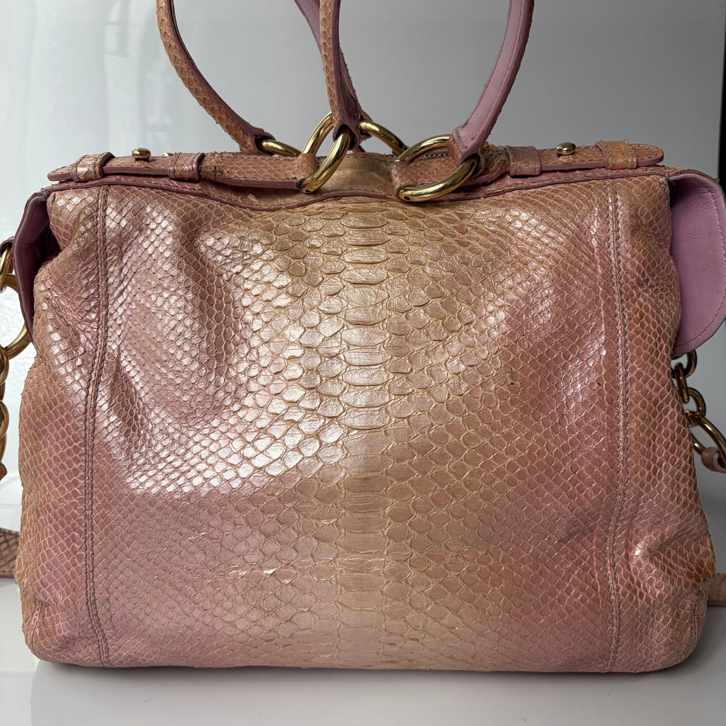 Versace Pink Python Tote Bag