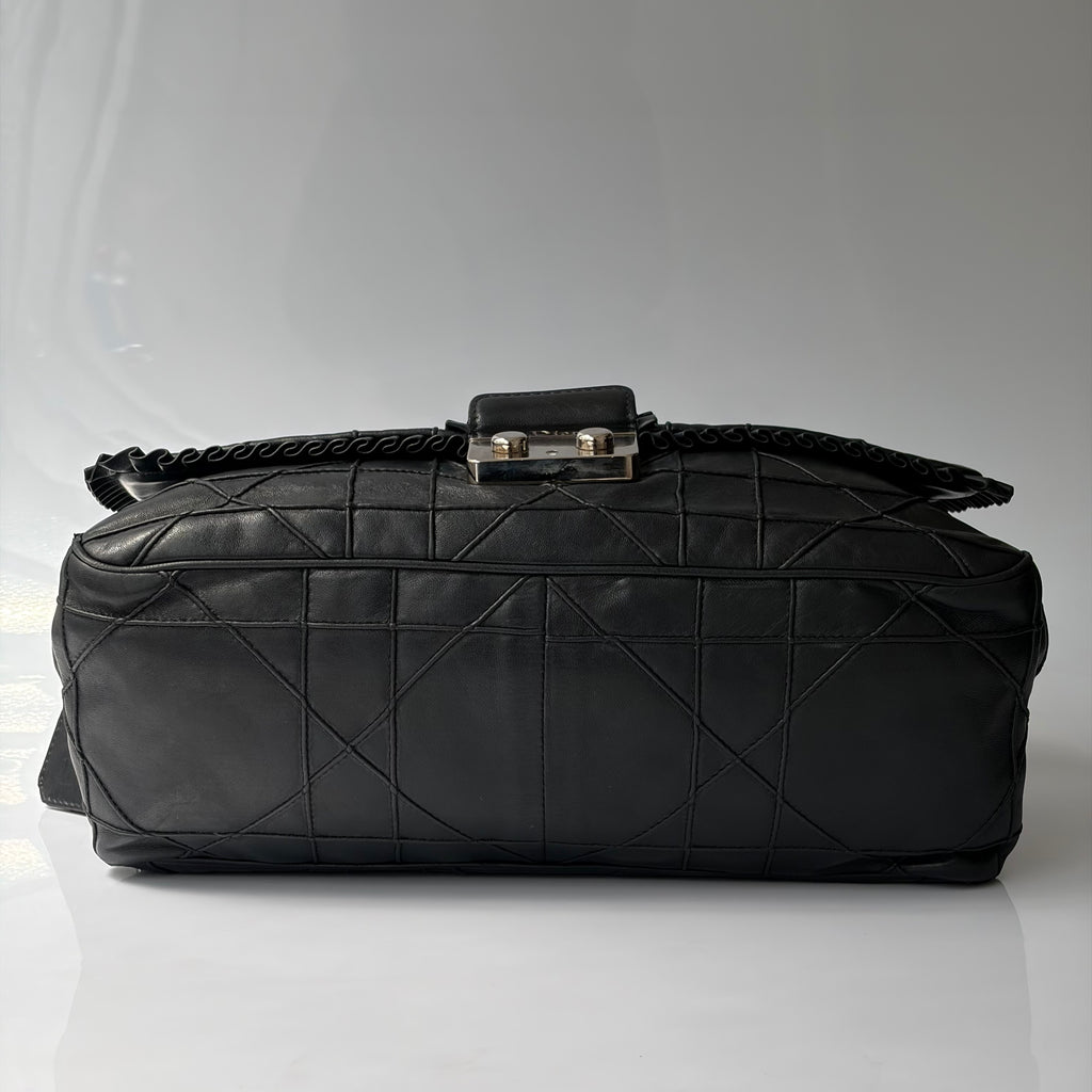 Christian Dior Cannage Ruffle New Lock Flap Bag