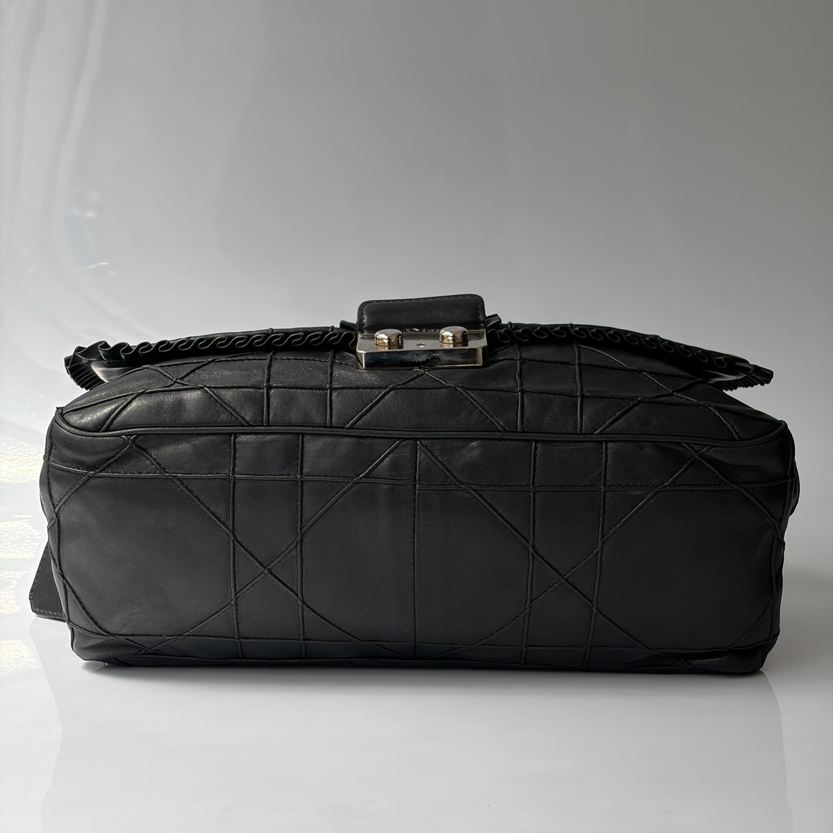 Christian Dior Cannage Ruffle New Lock Flap Bag
