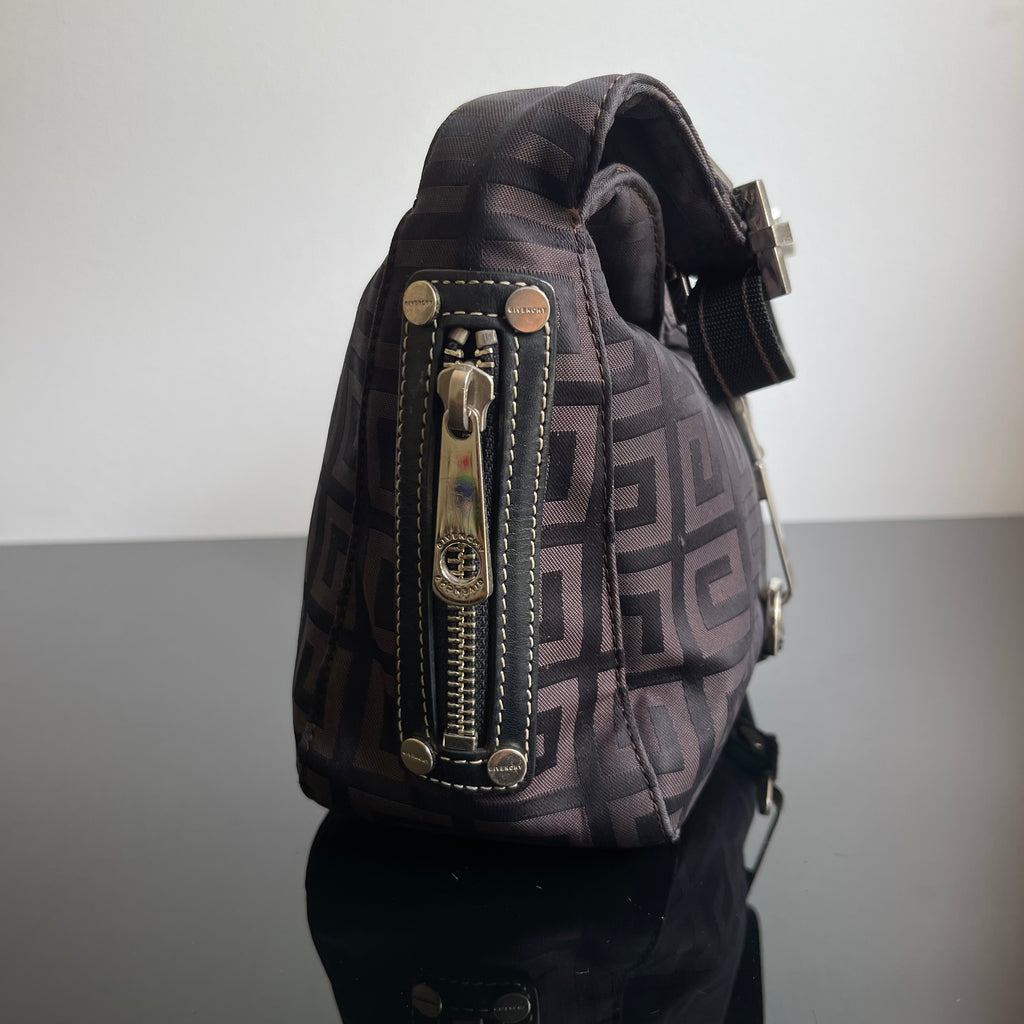 Givenchy Vintage Dark Brown Logo Hobo Bag