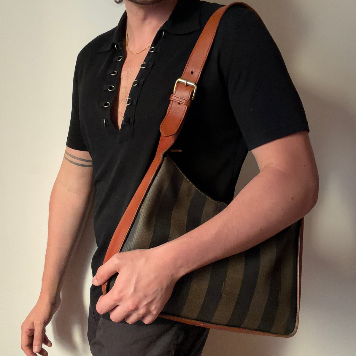 Fendi Pequin Shoulder Bag