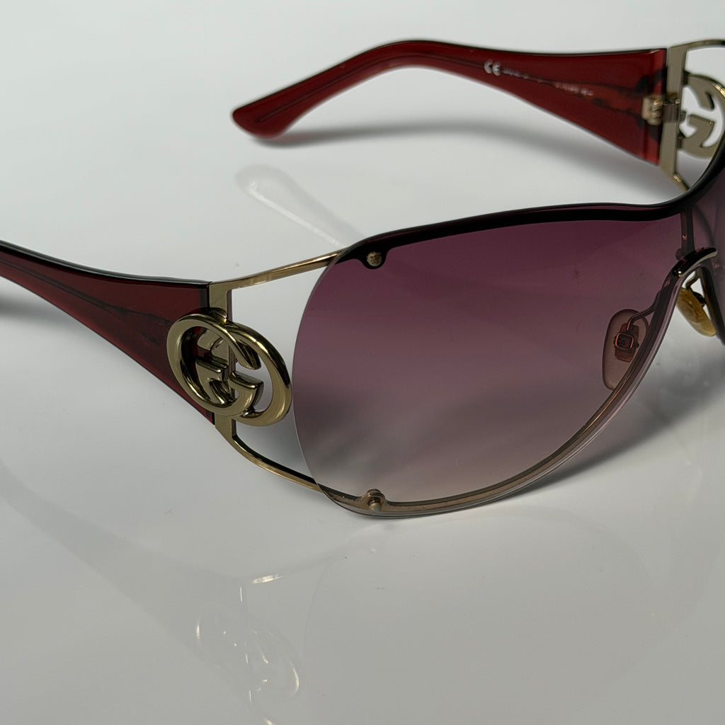 Gucci 2000s Purple Mask Sunglasses