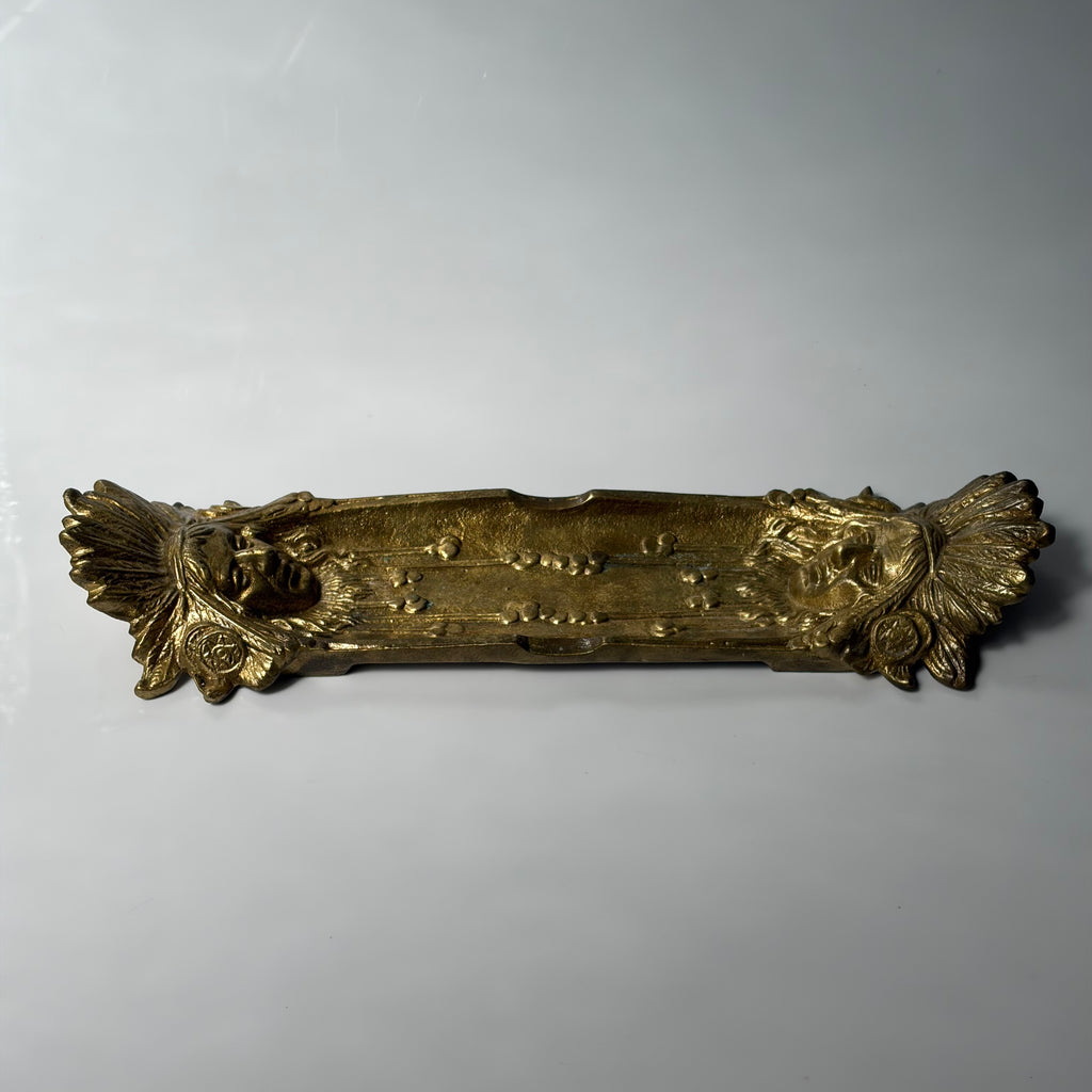 Native American Chief Bronze Ashtray