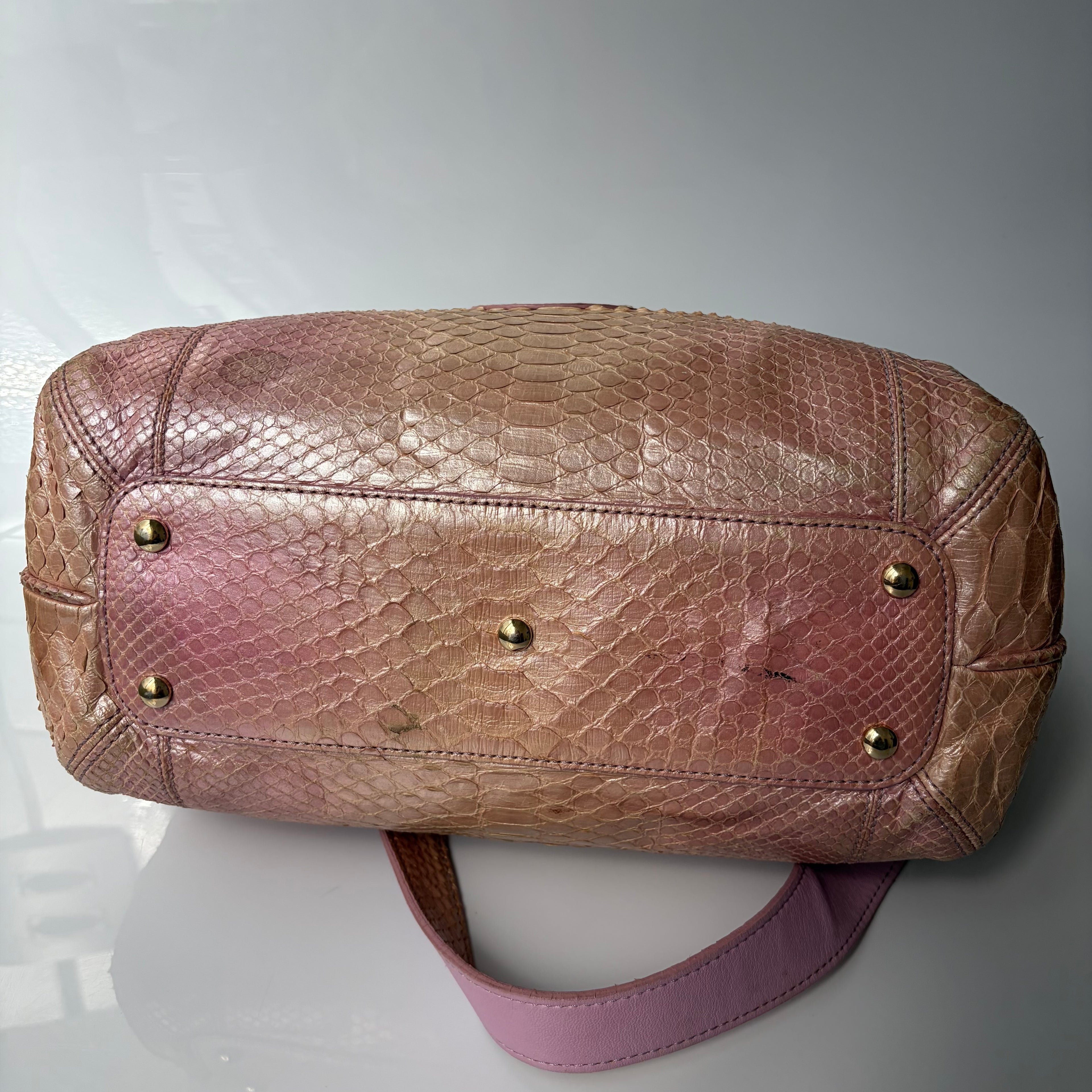 Versace Pink Python Tote Bag