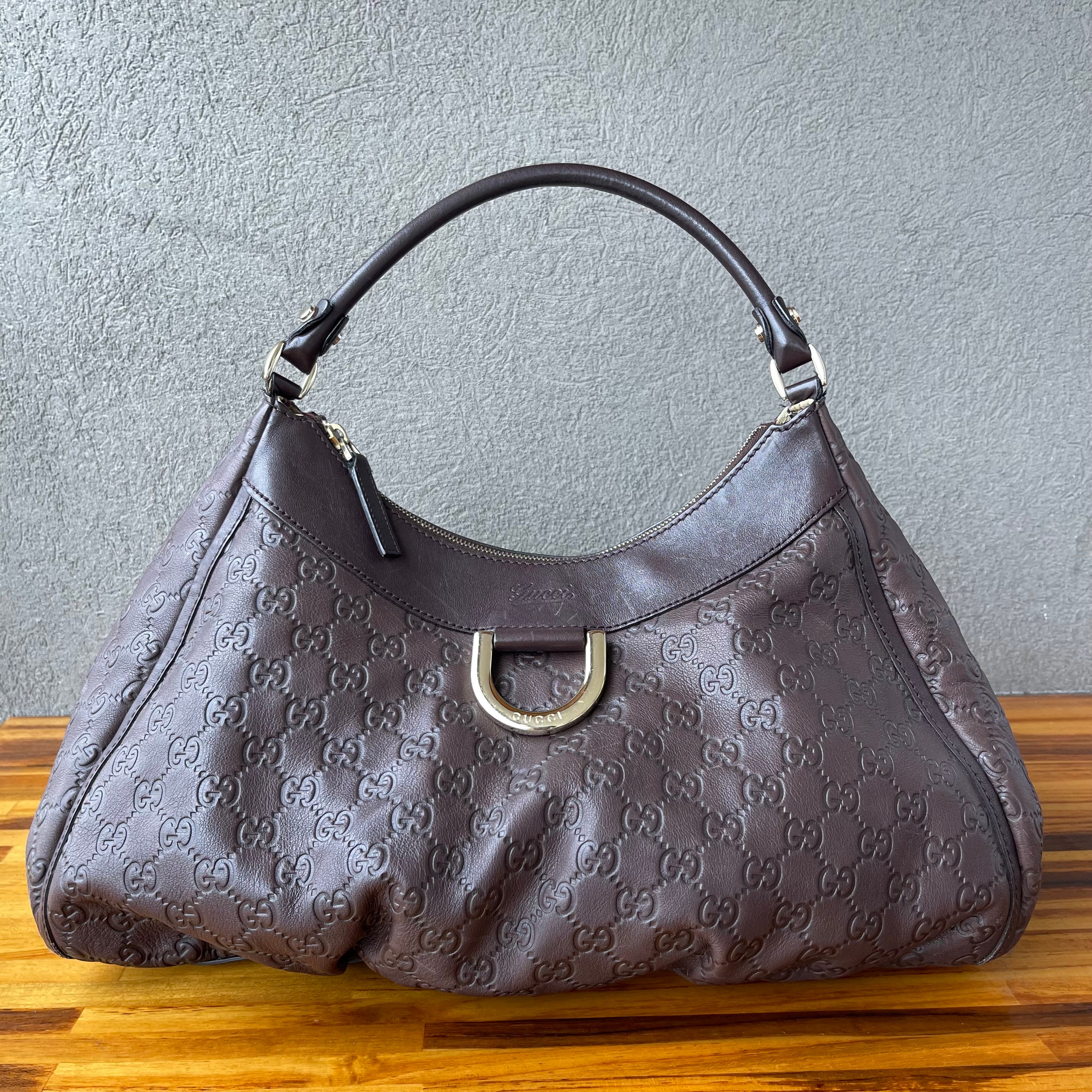 Gucci Leather Monogram Shoulder bag