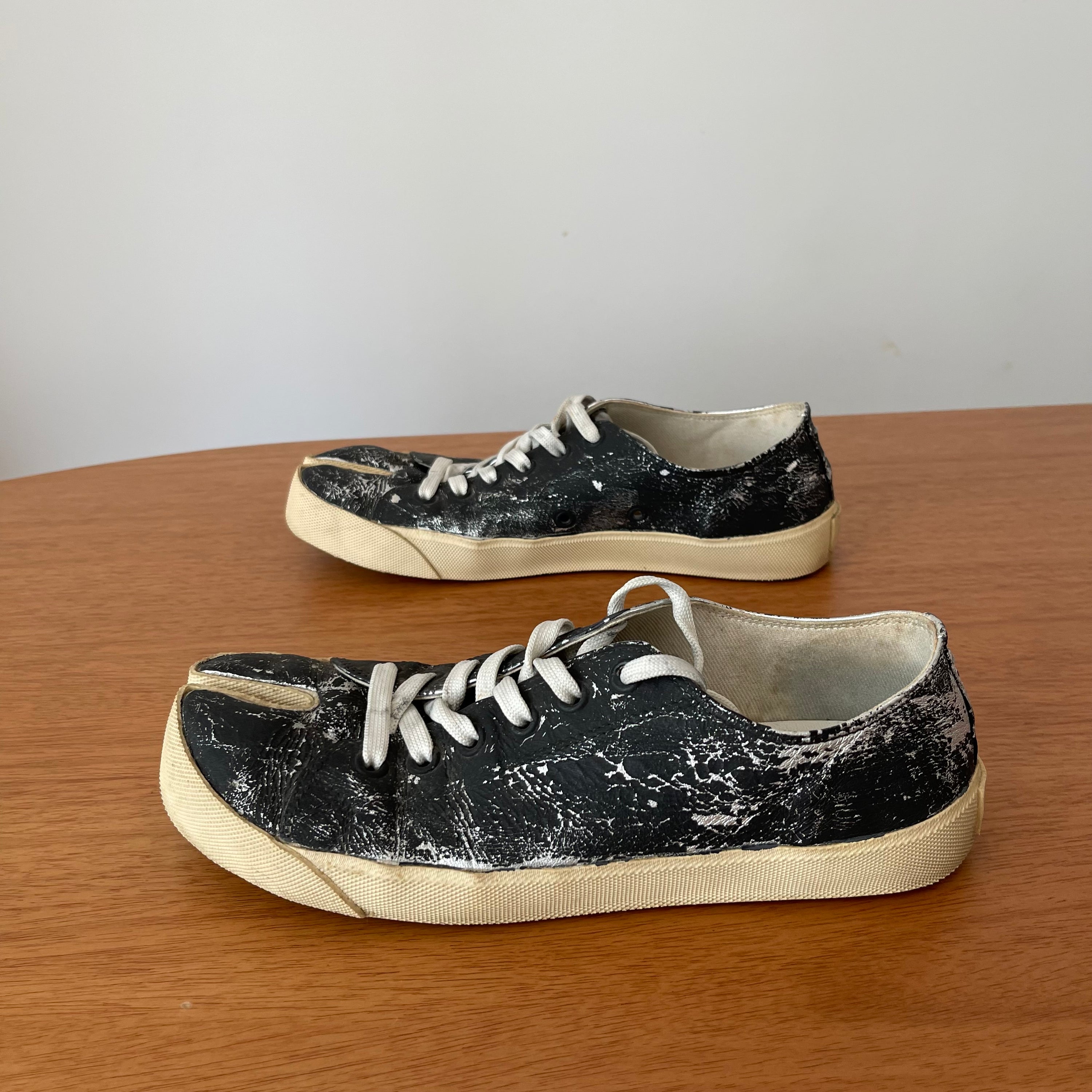 Maison Margiela Painted Leather Tabi Sneakers