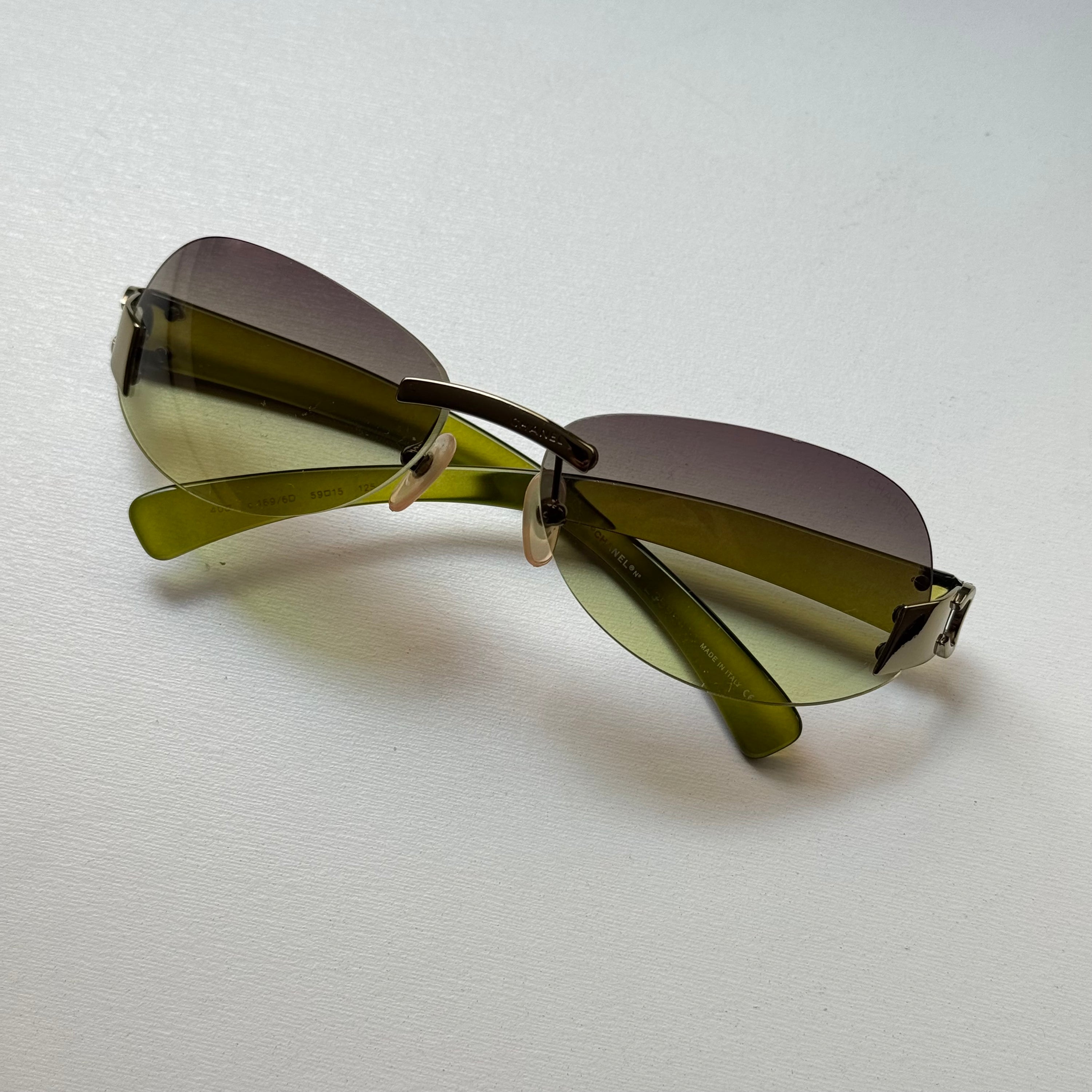 Chanel 2000s Green Sunglasses