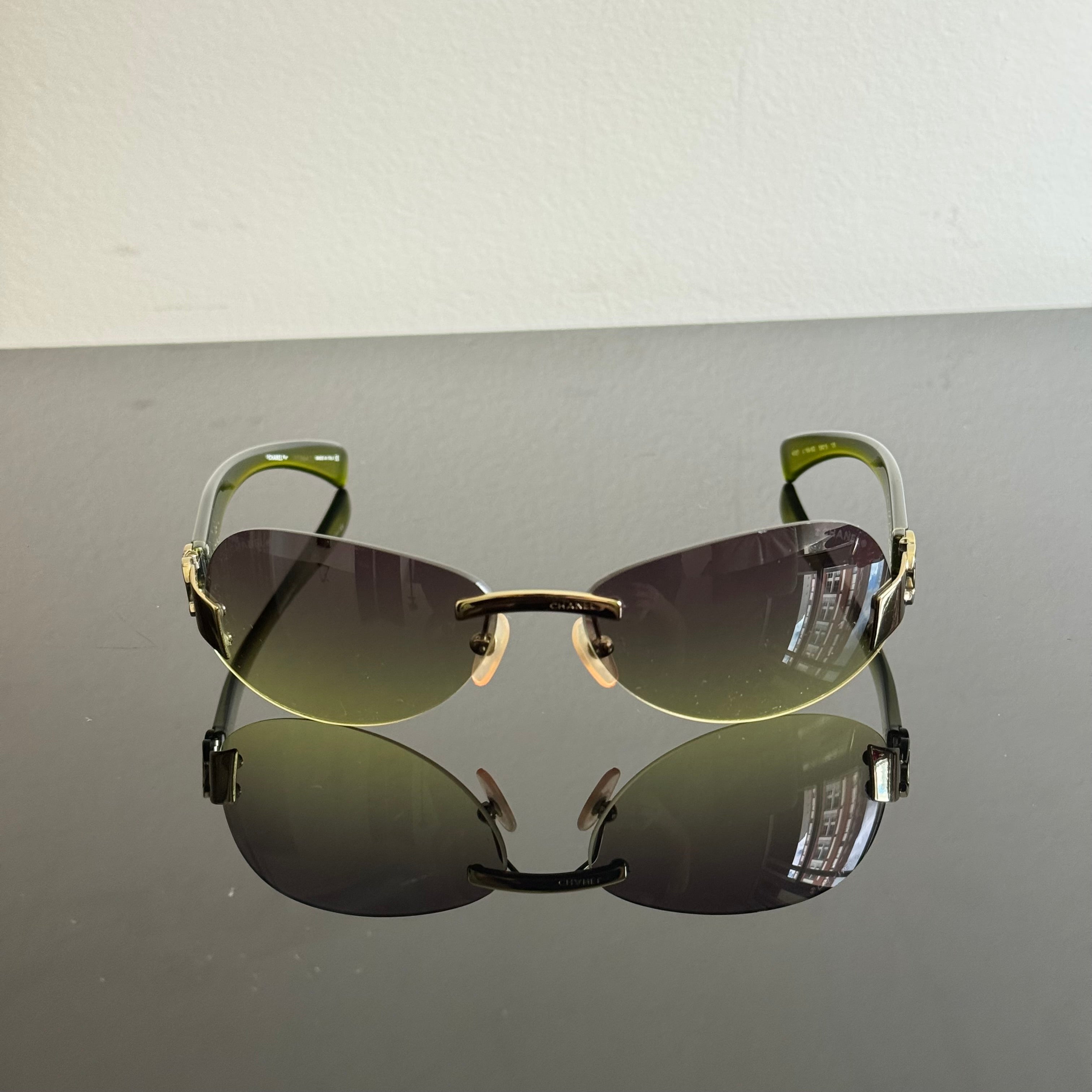 Chanel 2000s Green Sunglasses