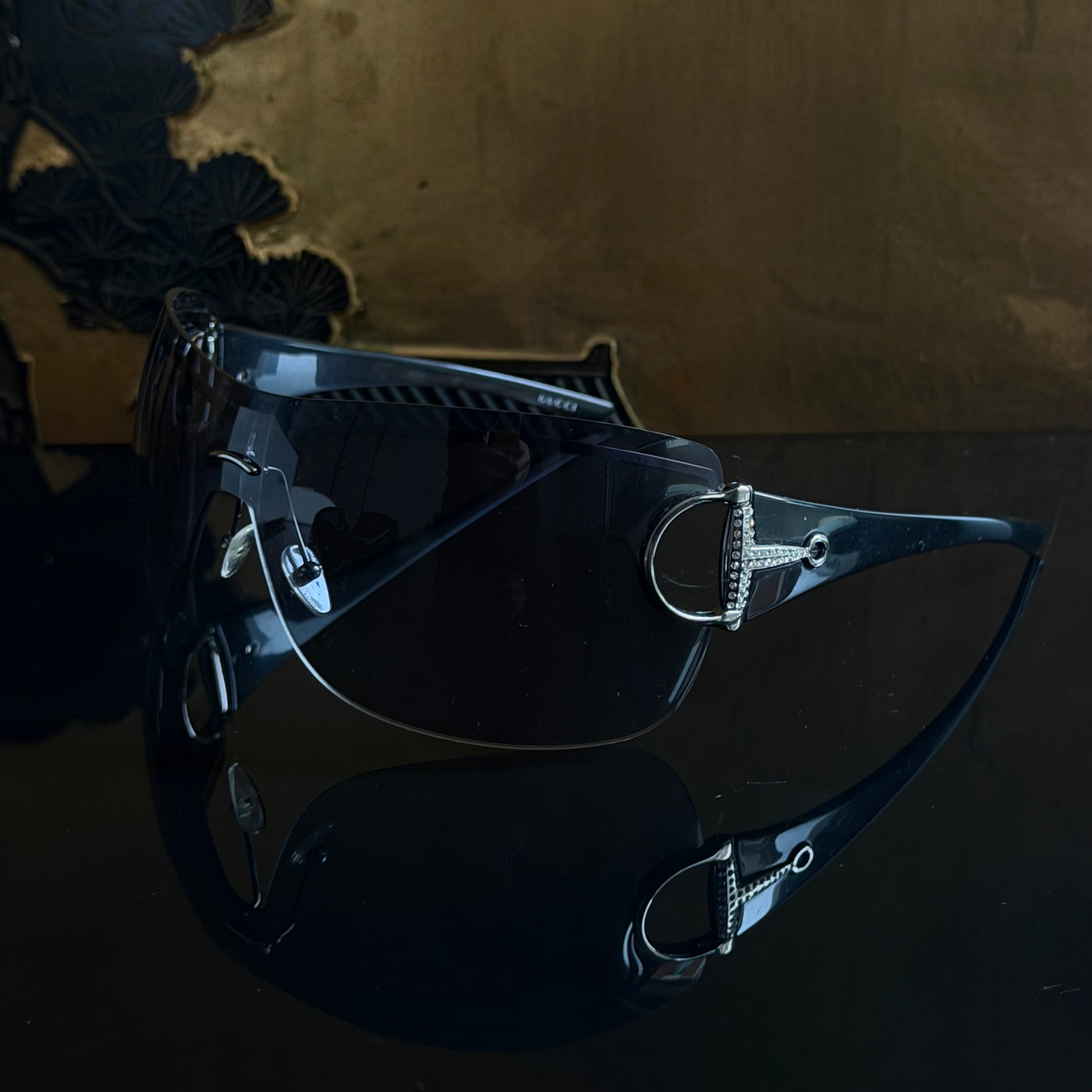 Gucci Horsebit Strass Sunglasses