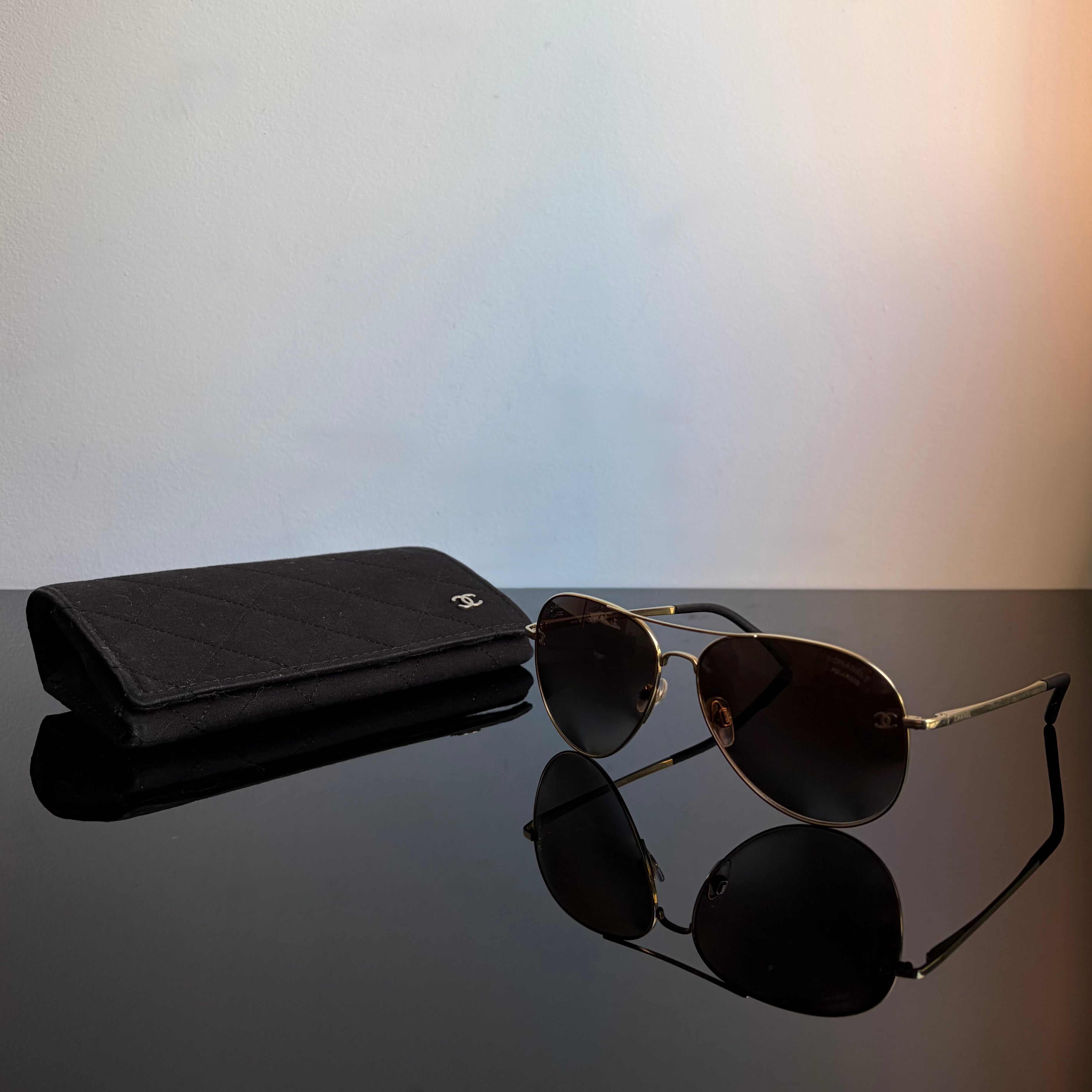 Chanel 4189 Aviator Golden CC Sunglasses