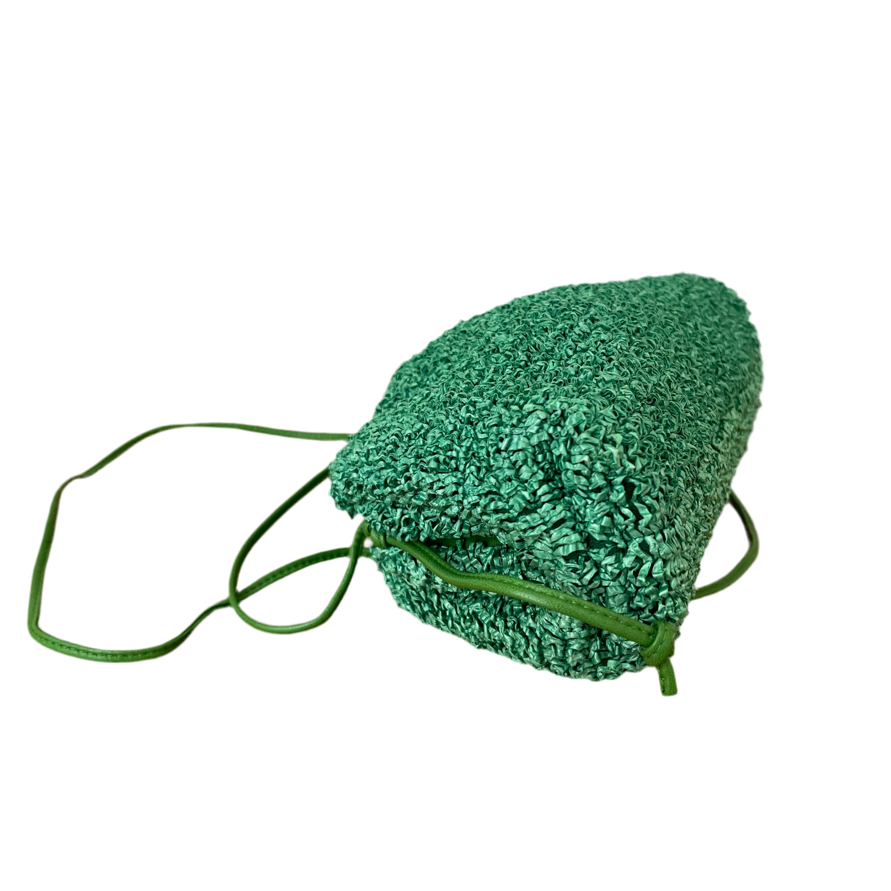 Bottega Veneta Mini Pouch Curly Raffia Effect Clutch Crossbody Bag