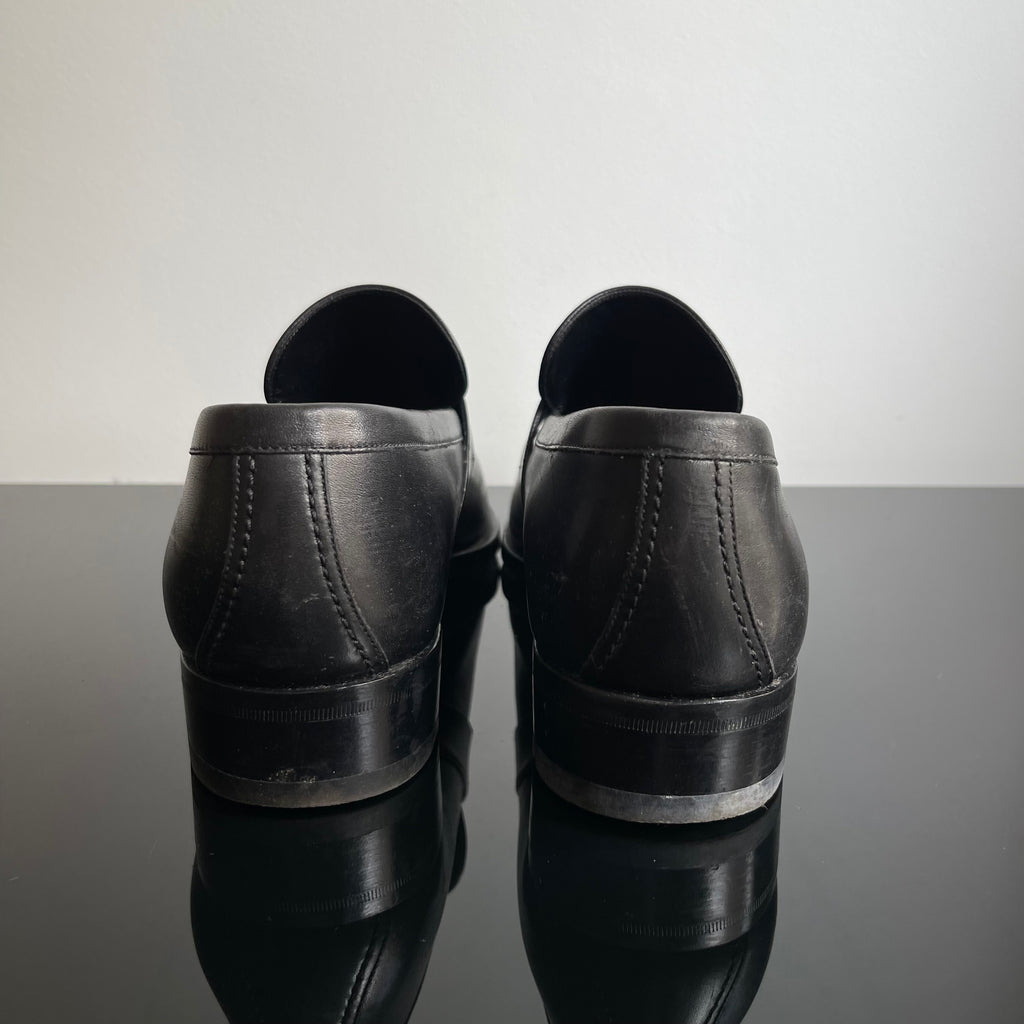 Gucci Black Leather GG Interlocking Loafer