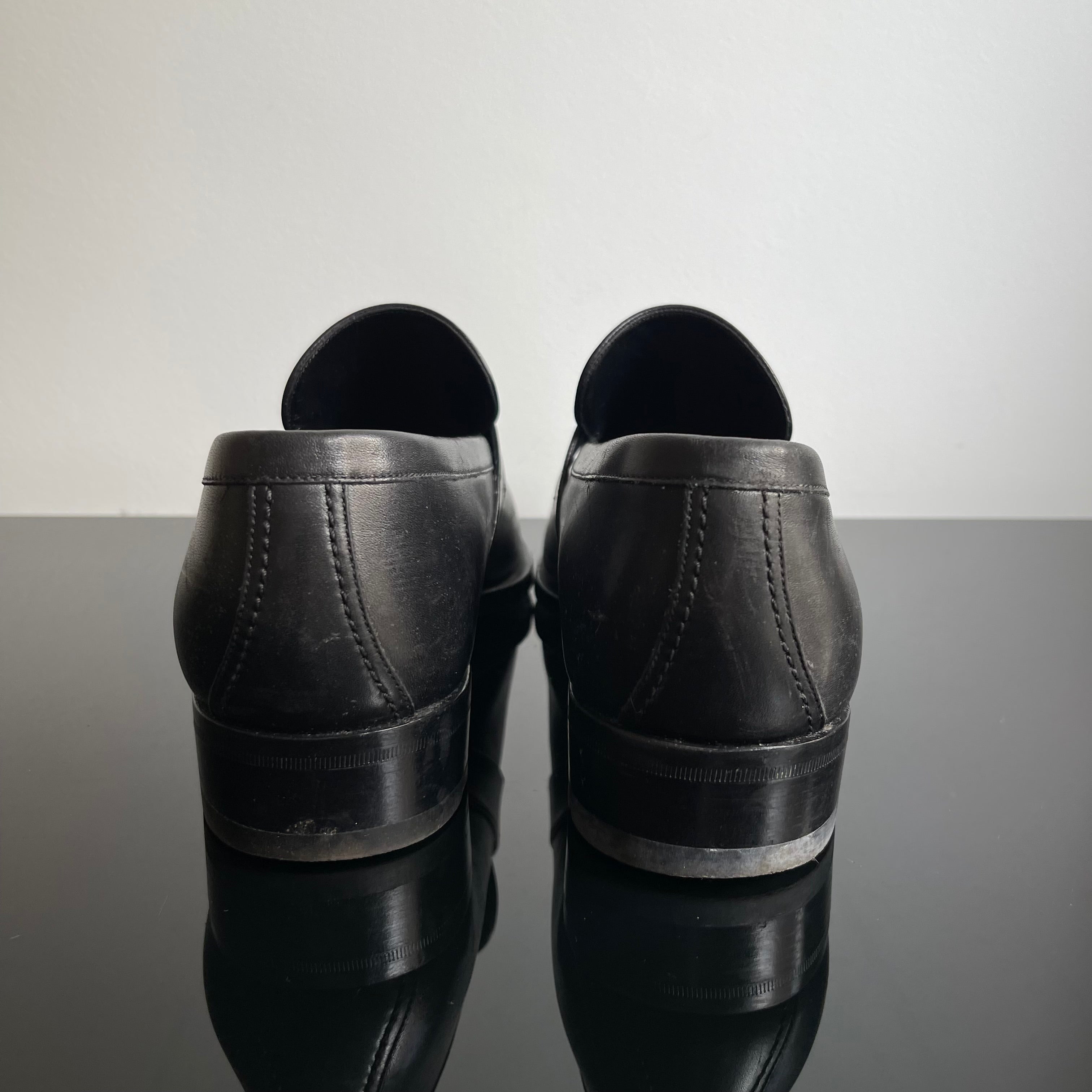 Gucci Black Leather GG Interlocking Loafer