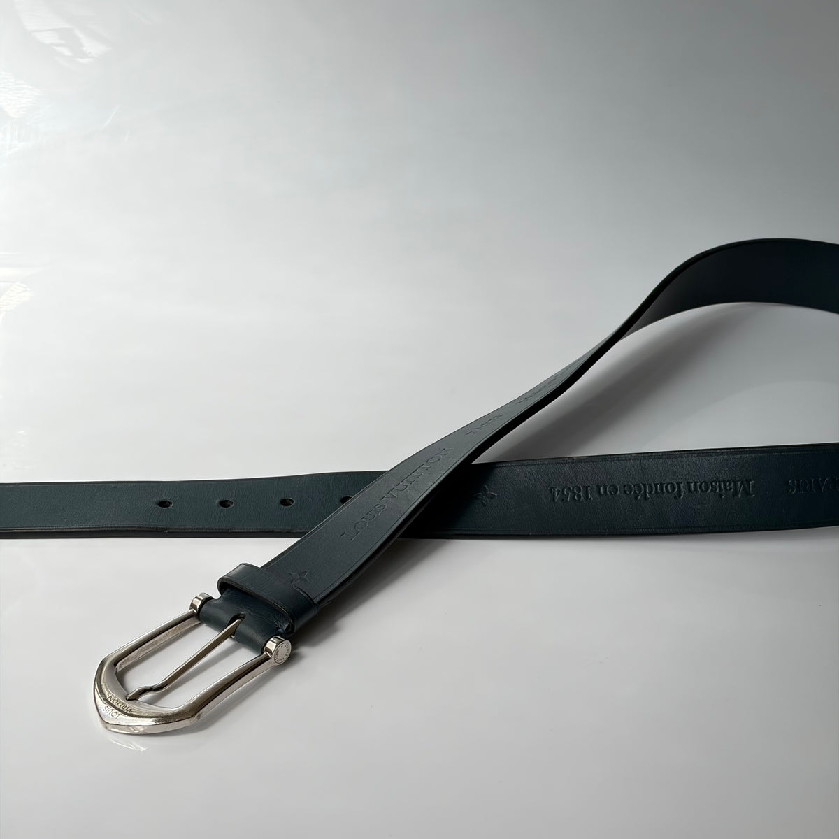 Louis Vuitton Blue Navy Leather Belt