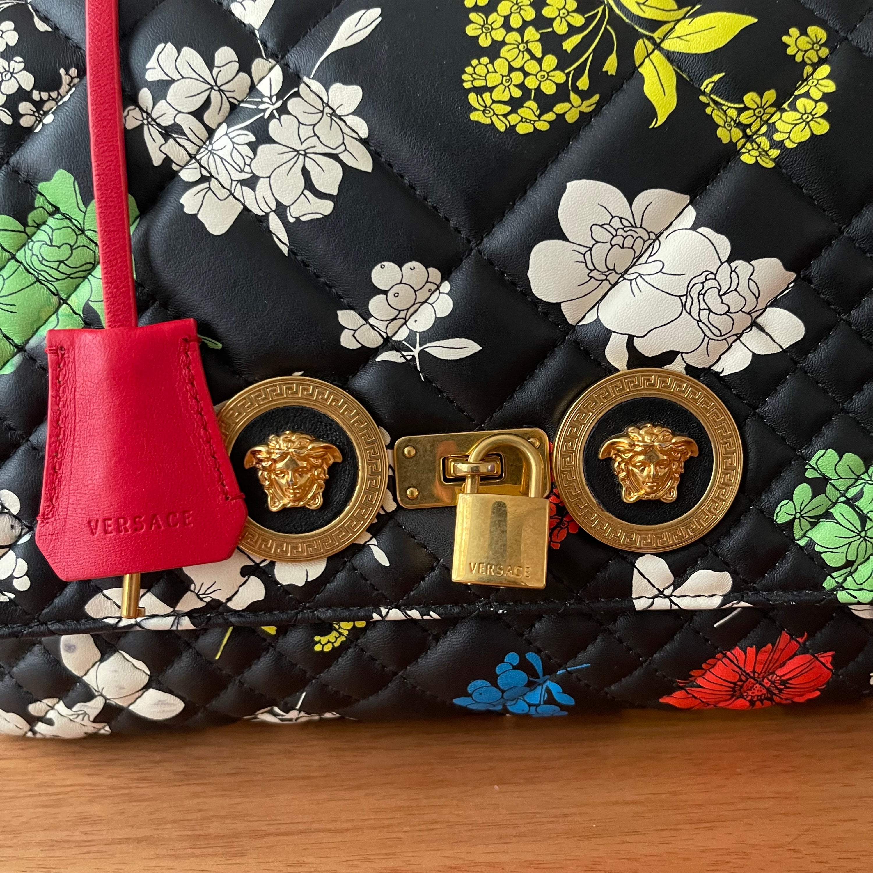 Versace S/S 2019 Napa Print Bouquet Quilted Icon Bag