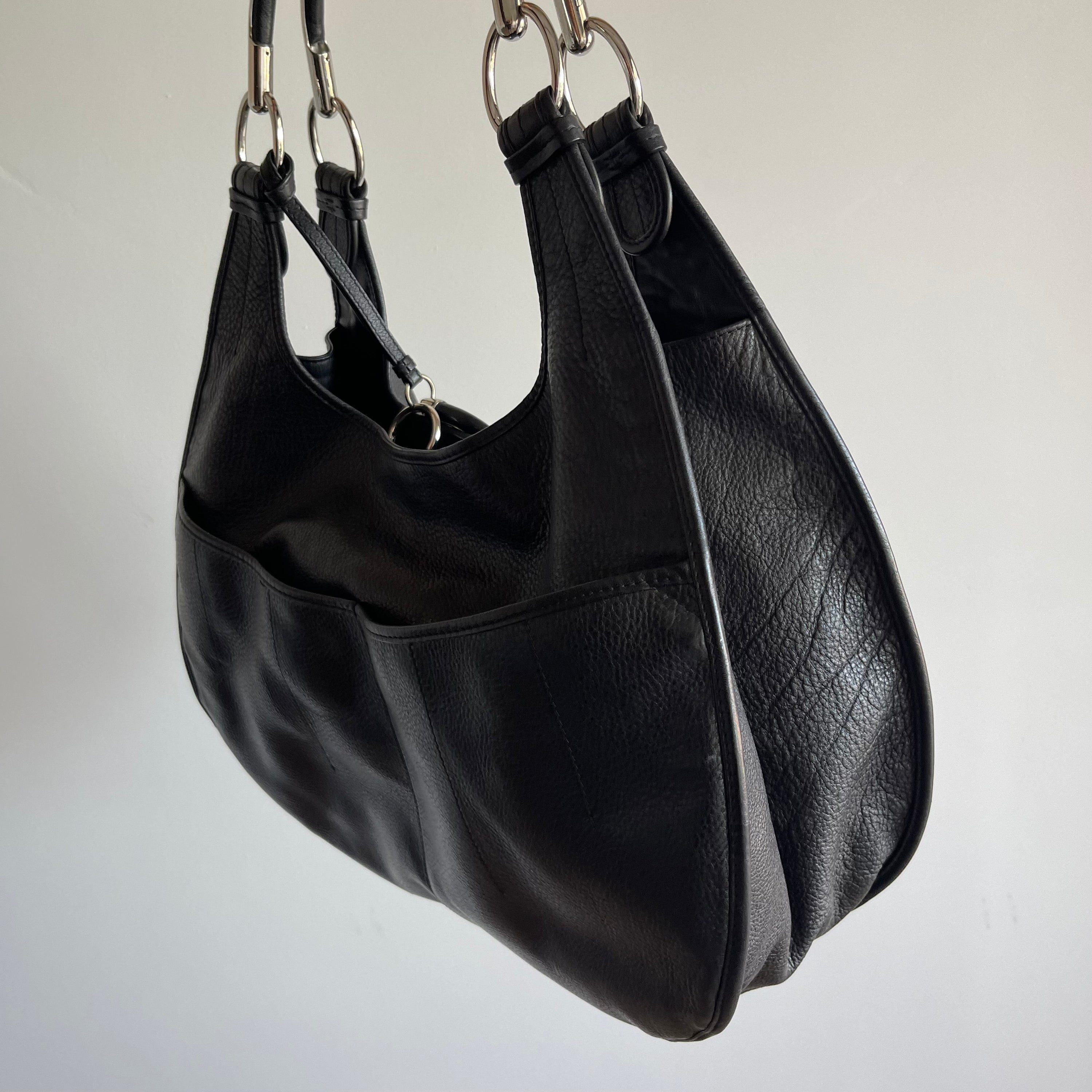 Christian Dior D Leather Shoulder Bag