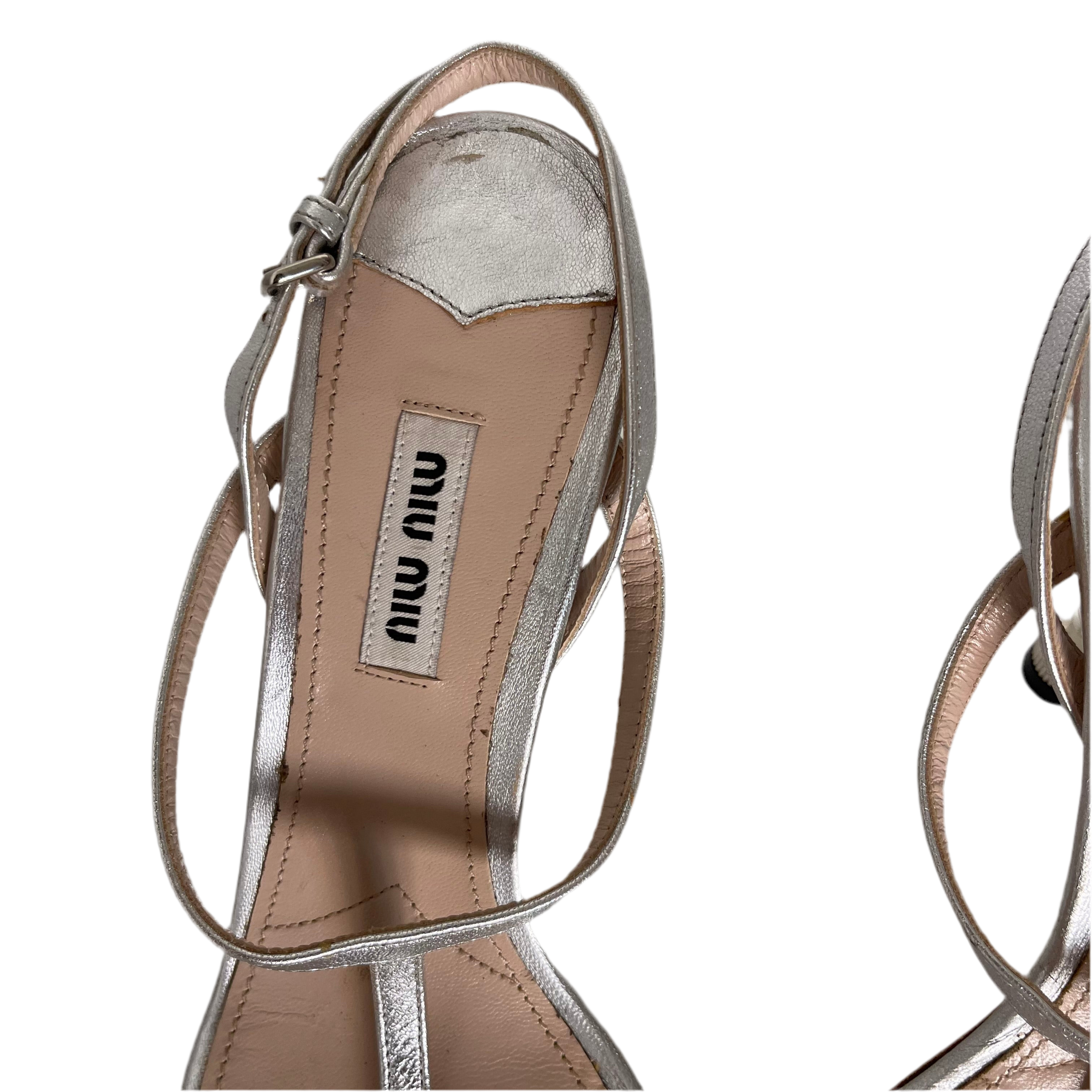 Miu Miu Screw Bolt Metallic Sandals