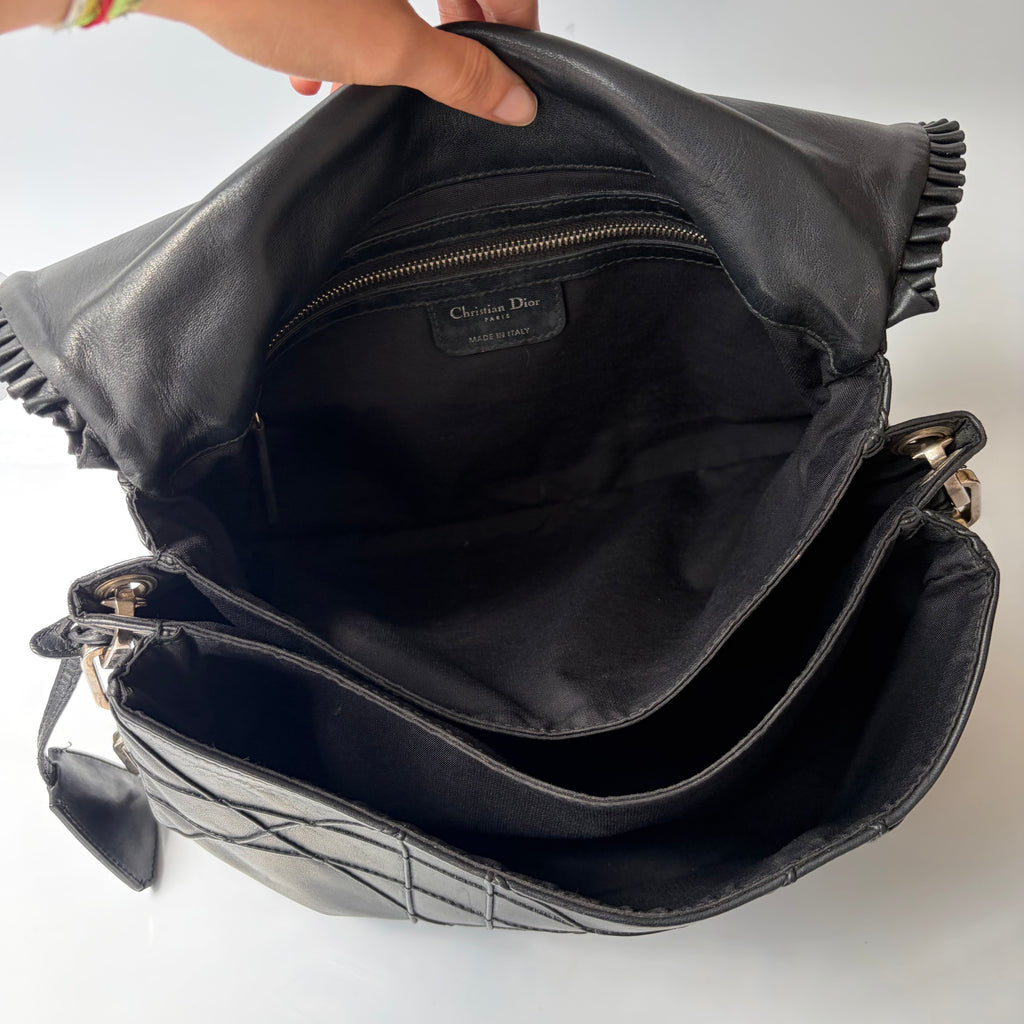 Christian Dior Cannage Ruffle New Lock Flap Bag