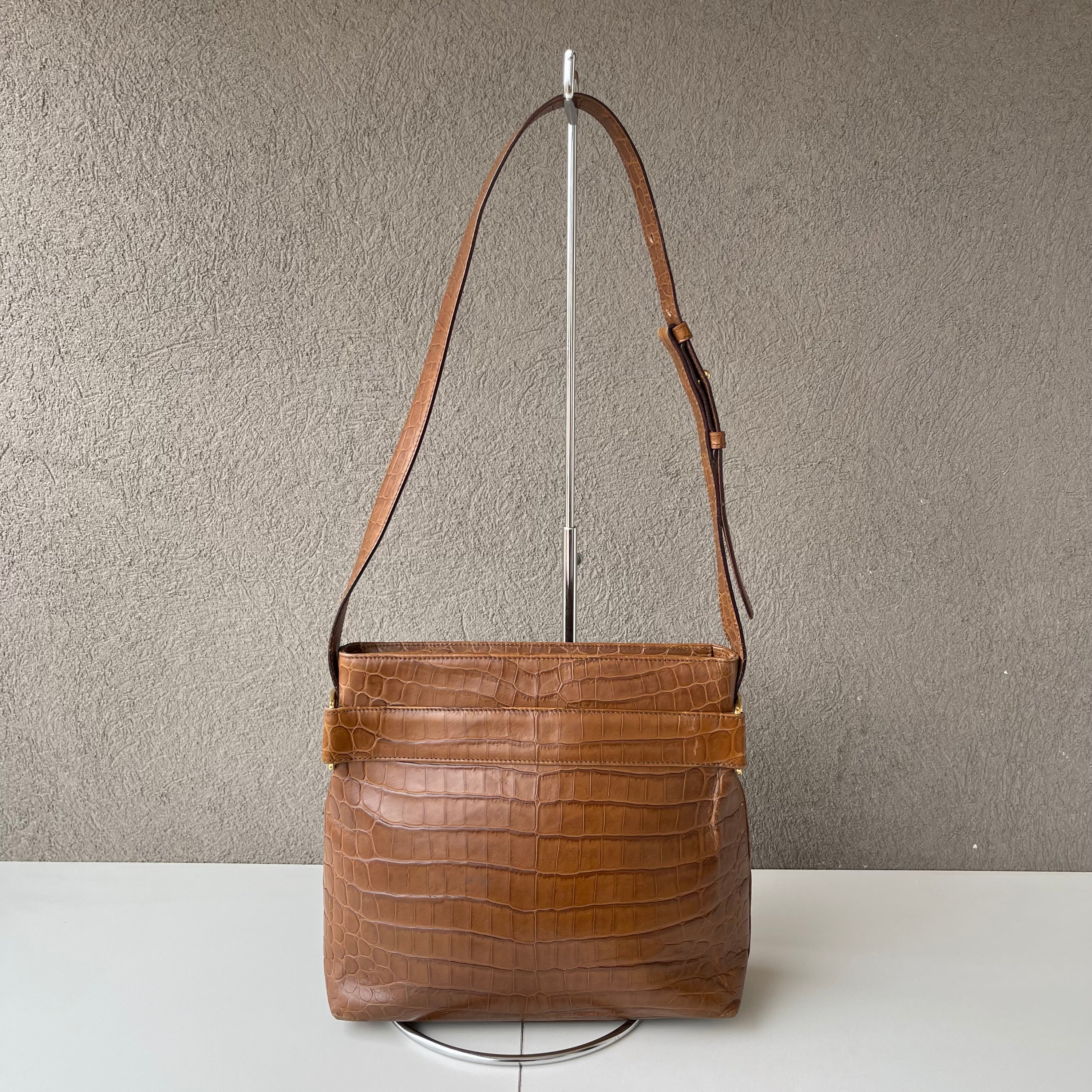 Salvatore Ferragamo Croco Shoulder Bag