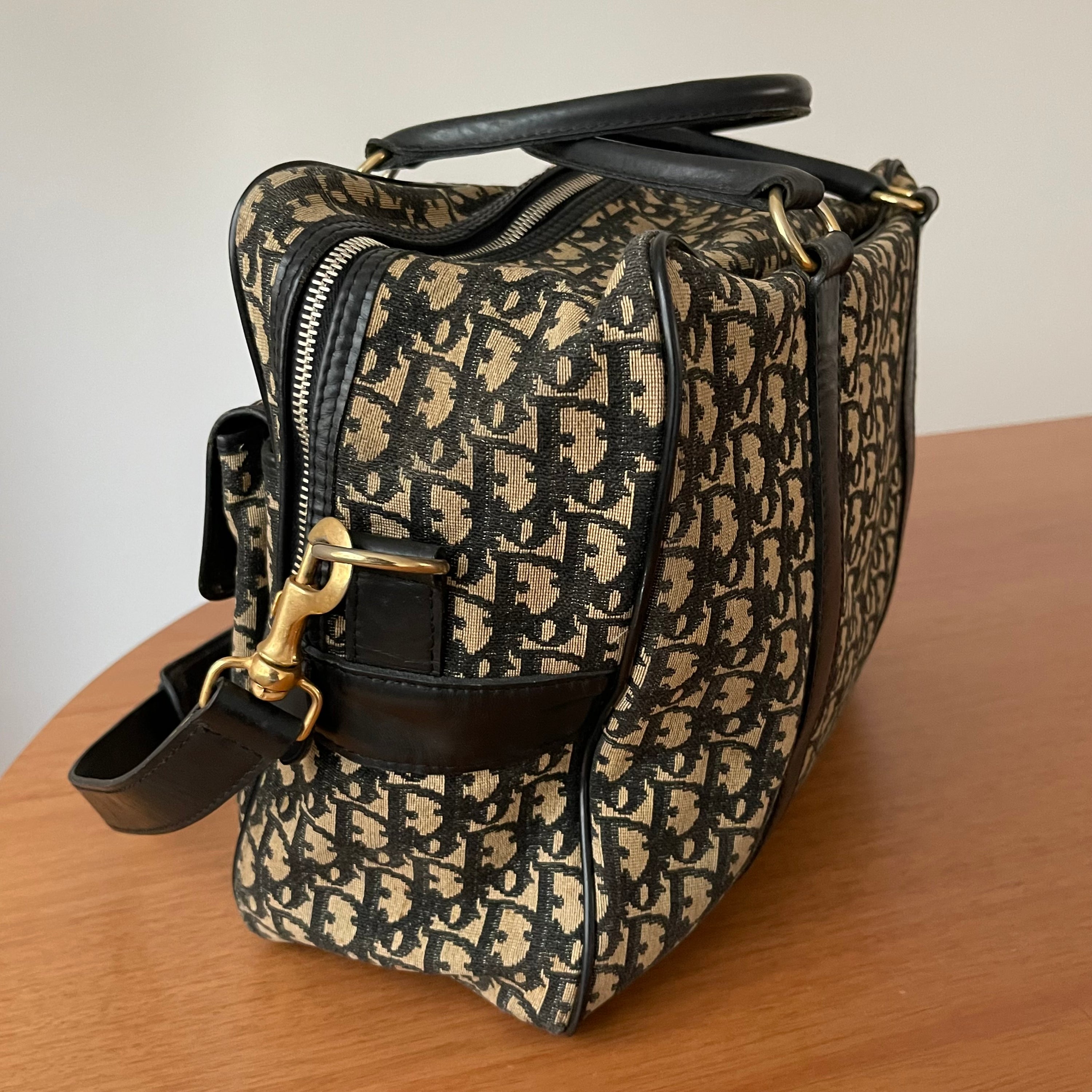 Christian Dior 80s 48H Sac Monogram Vintage Luggage Bag