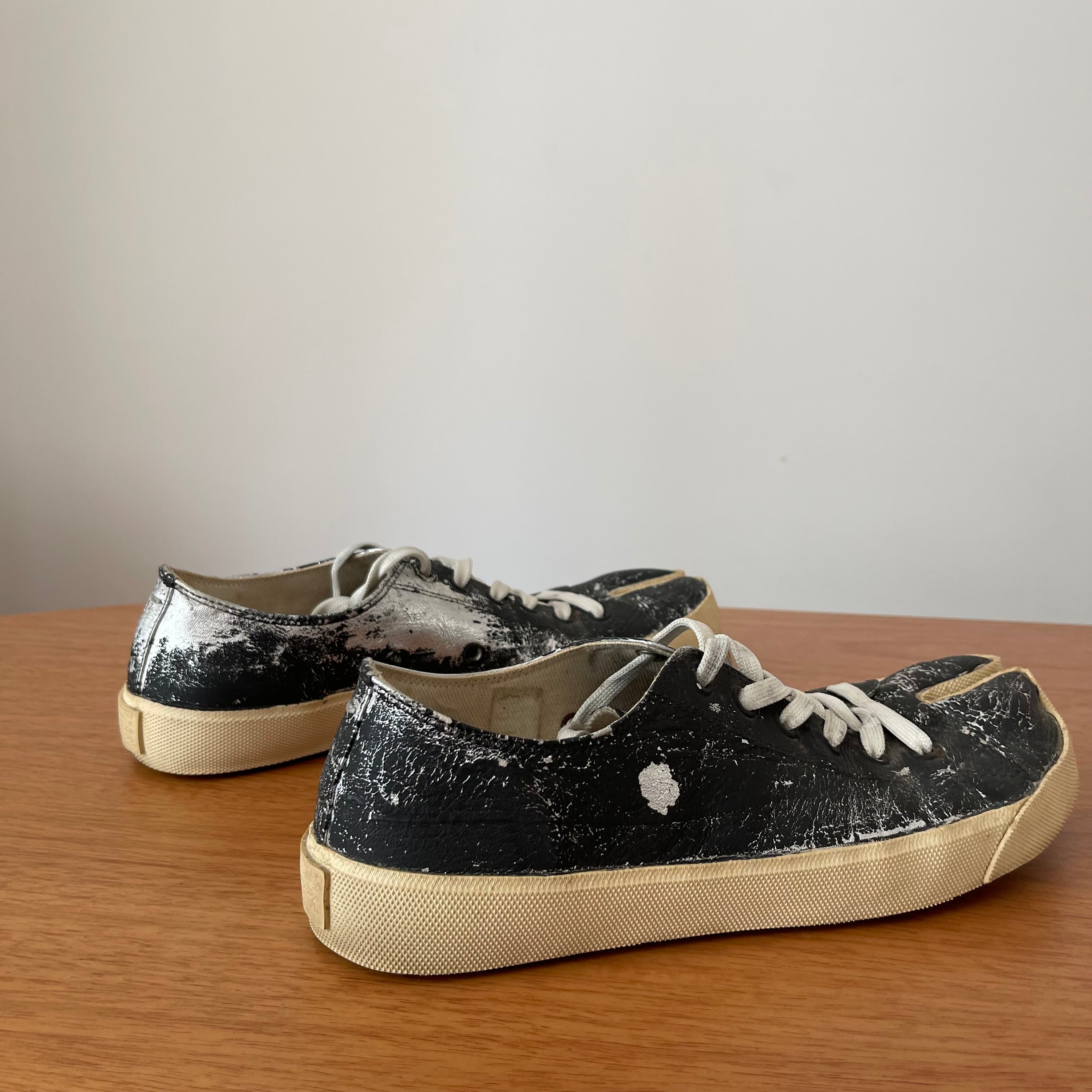 Maison Margiela Painted Leather Tabi Sneakers