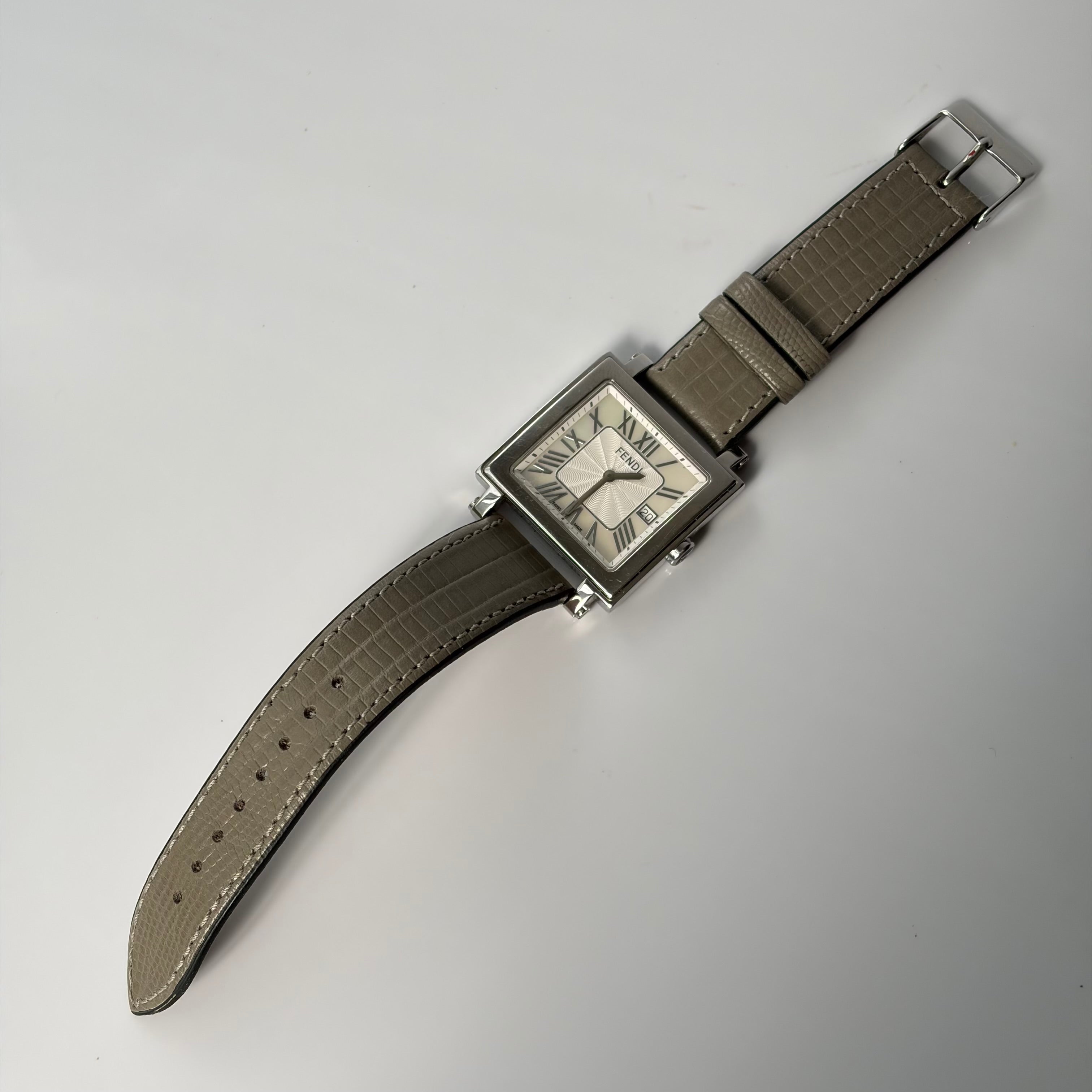 Fendi Gray Leather Watch