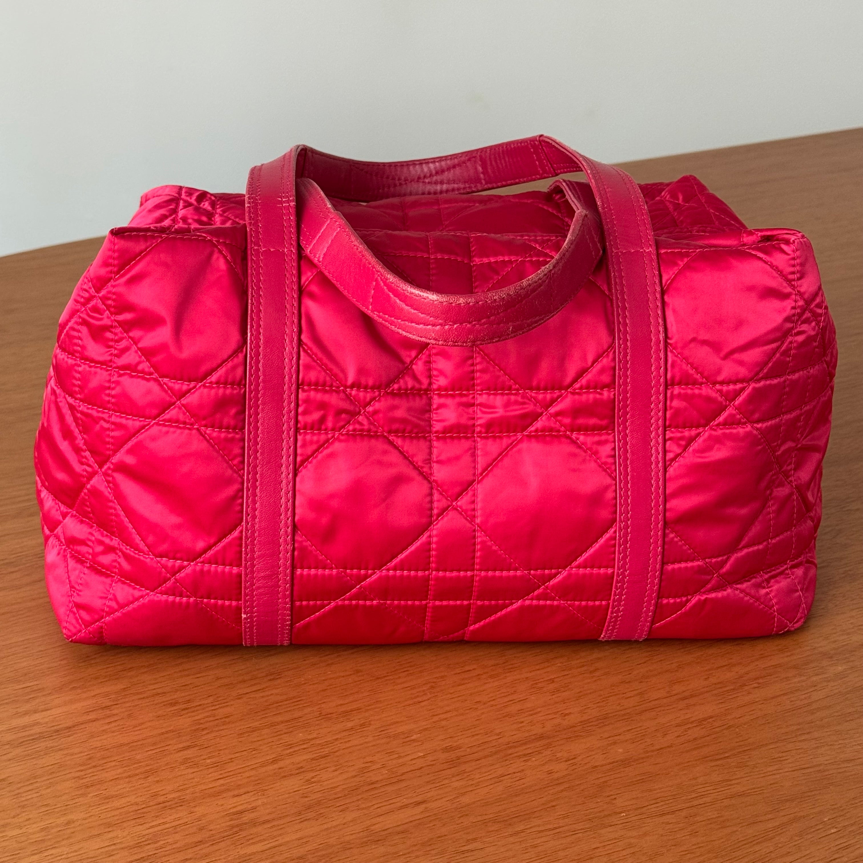 Christian Dior Polochon Cannage Nylon Pink