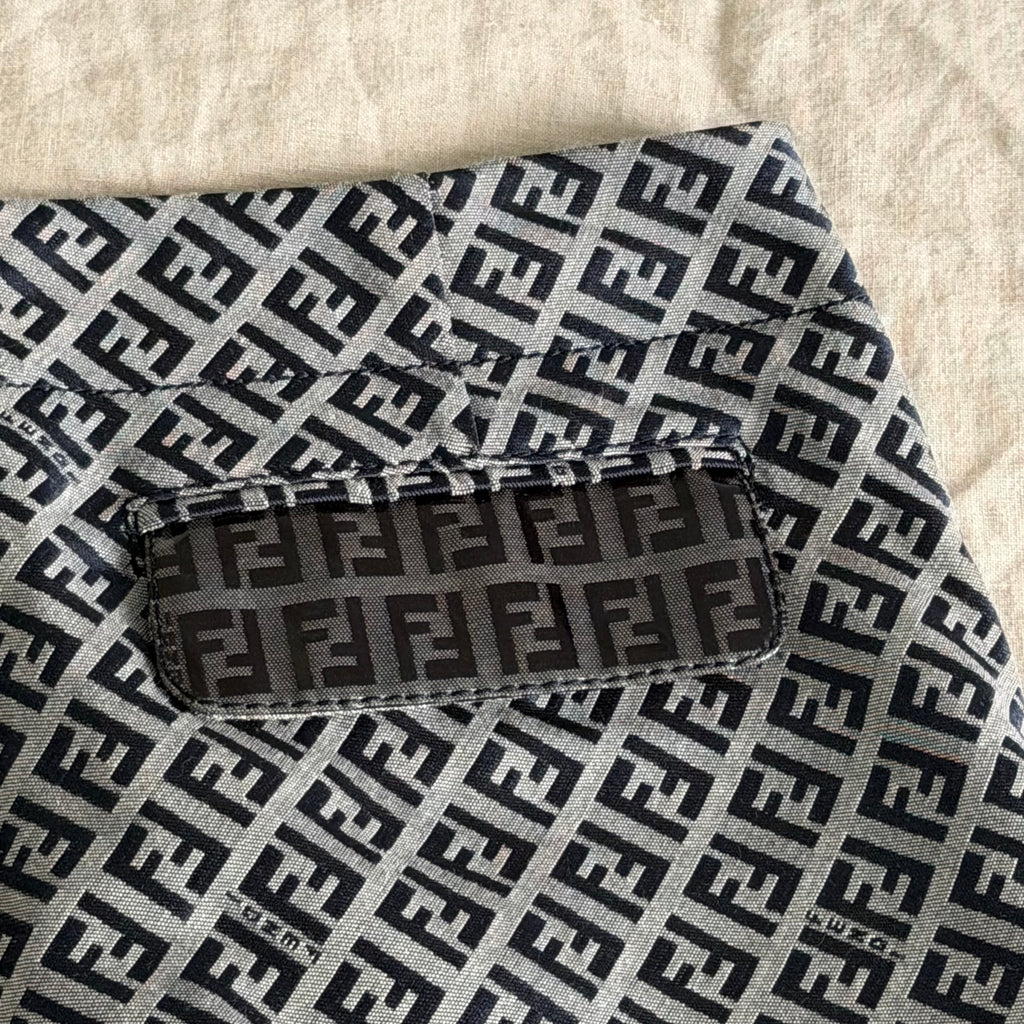 Fendi Blue Monogram Zucchino Pants