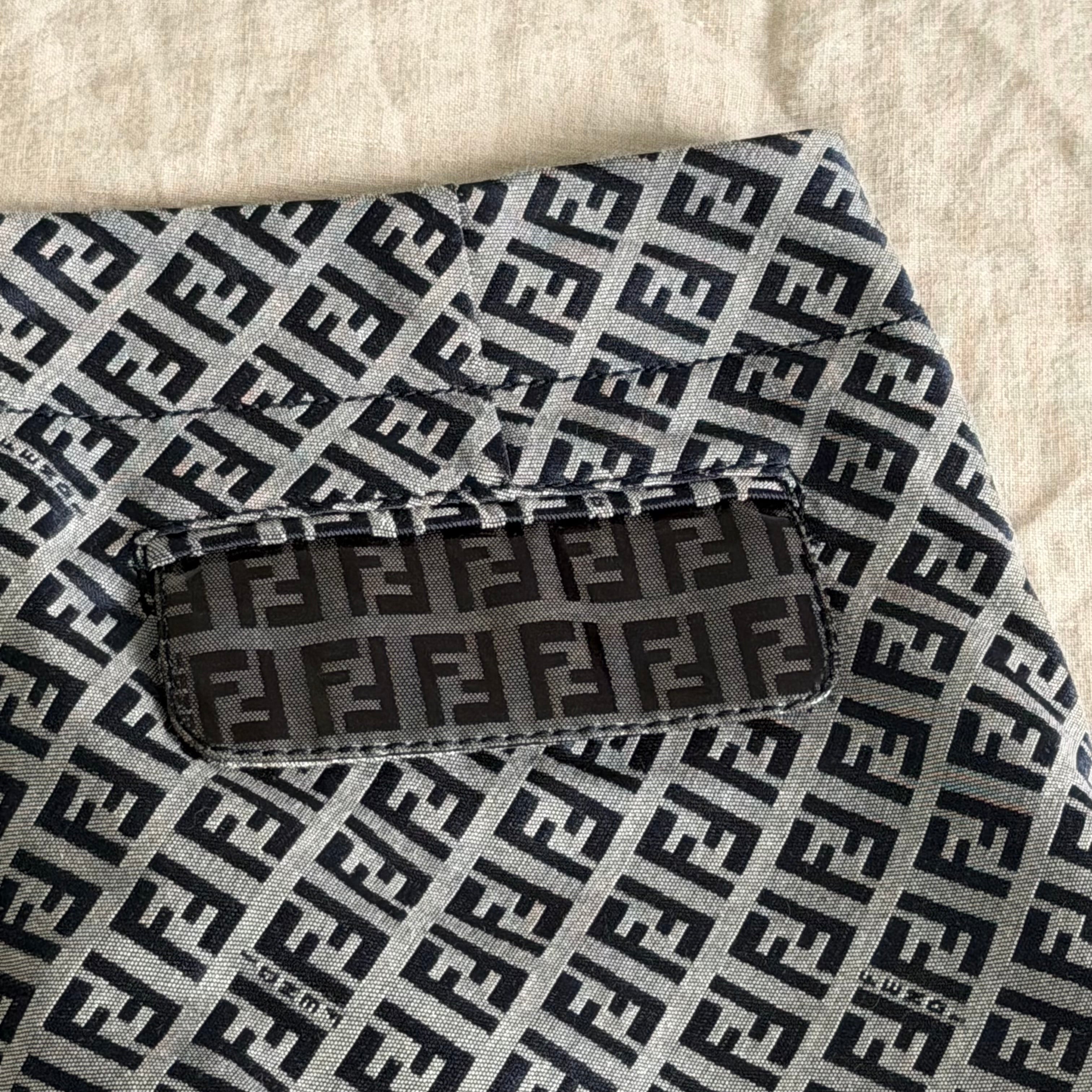 Fendi Blue Monogram Zucchino Pants