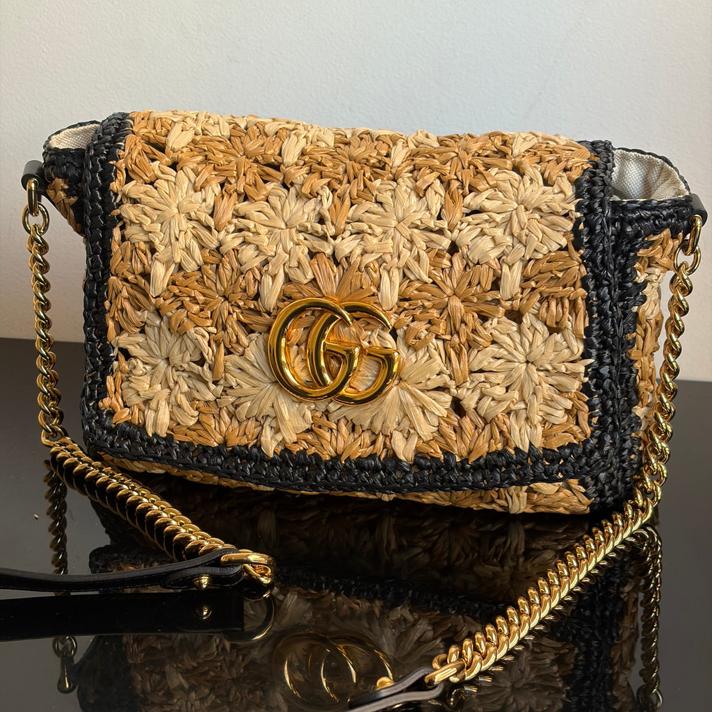 Gucci Marmont Raffia Bag
