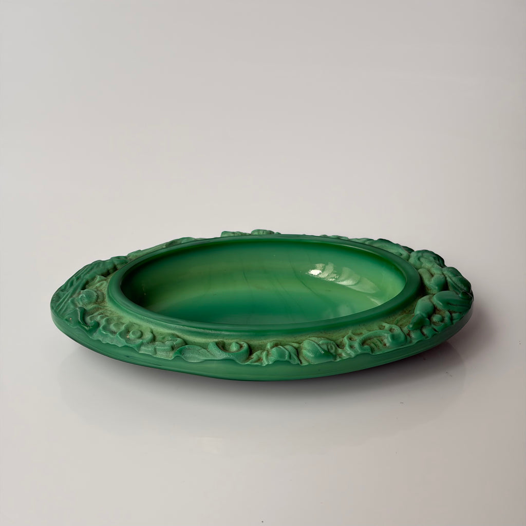 Curt Schlevogt Malachite Glass Bowl