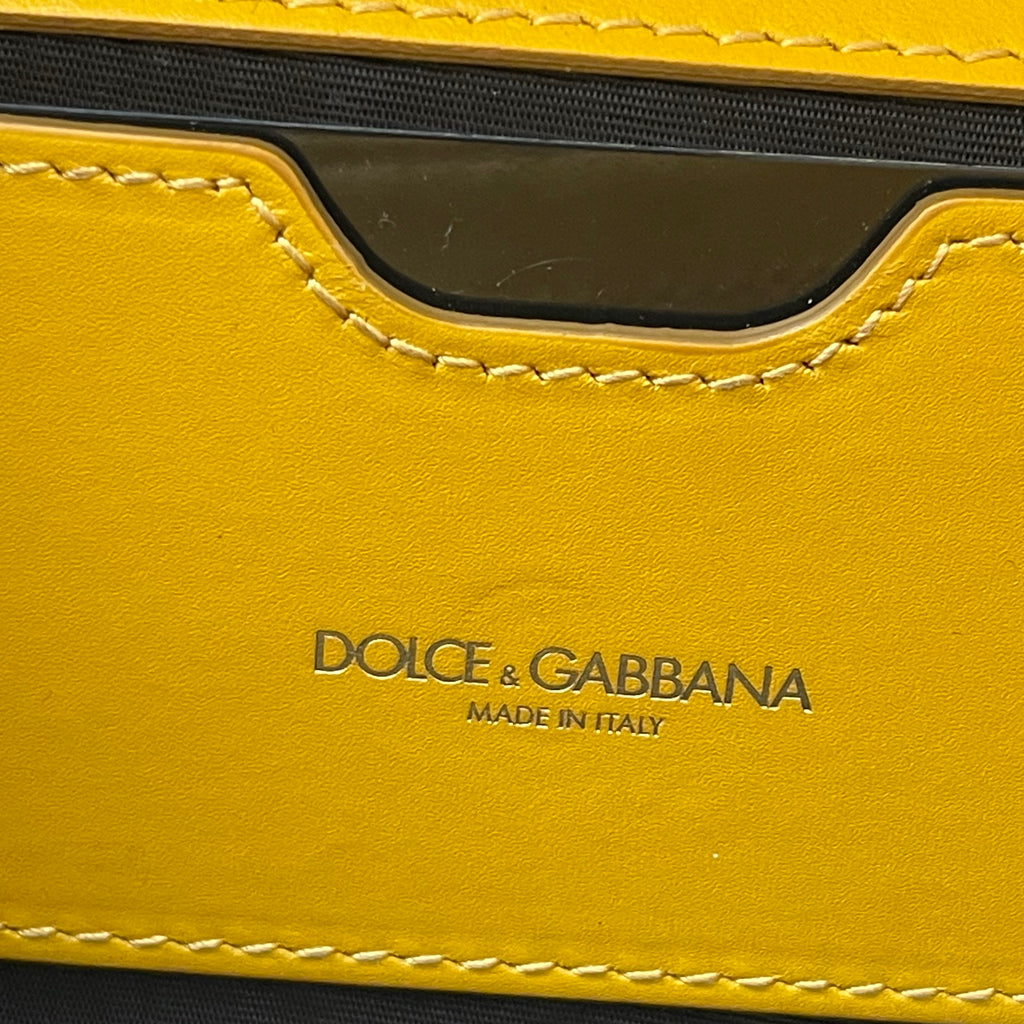 Dolce & Gabbana Yellow Lace and Satin Sicily Flap Bag