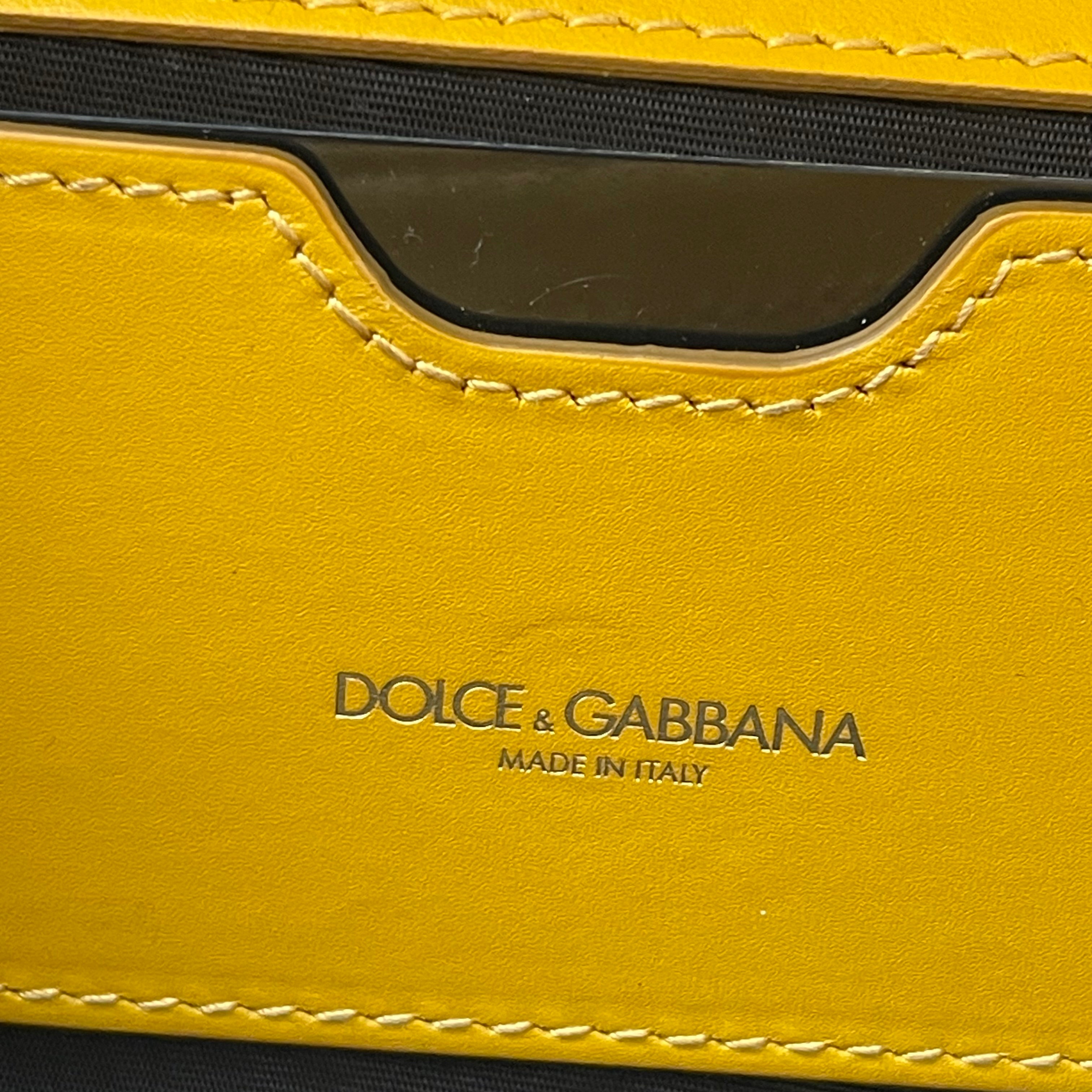 Dolce & Gabbana Yellow Lace and Satin Sicily Flap Bag