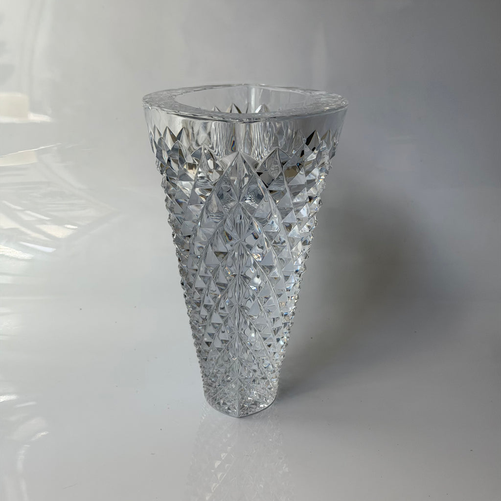 Crystal Diamond-Cut Vase