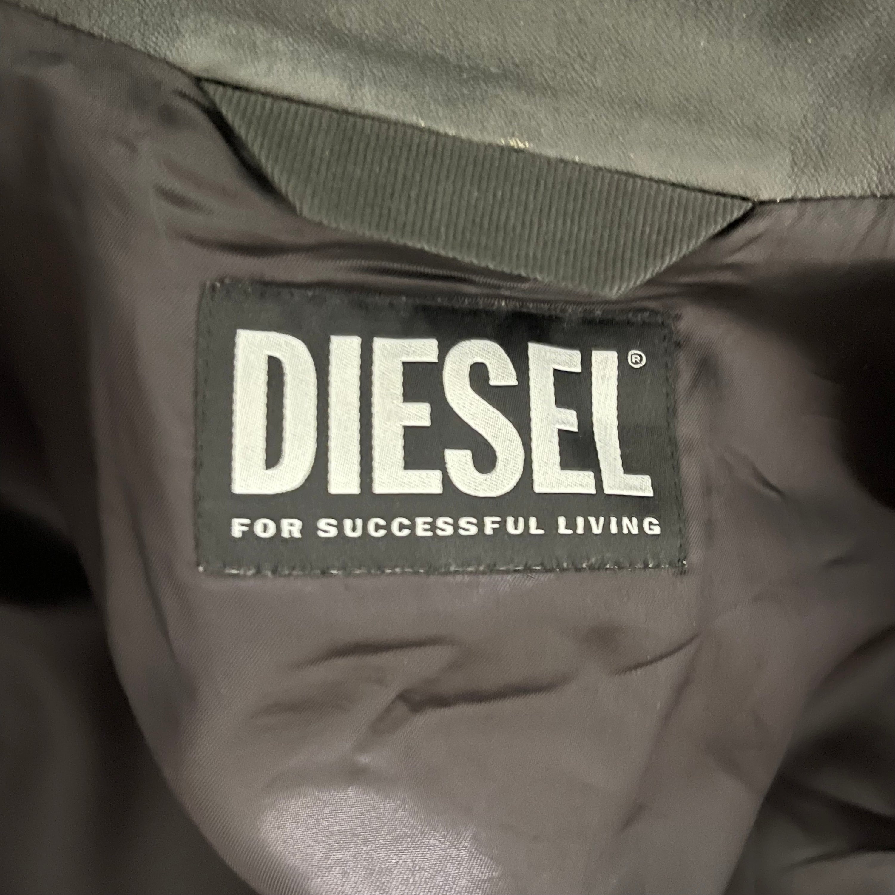 Diesel Distressed Leather Biker Jacket