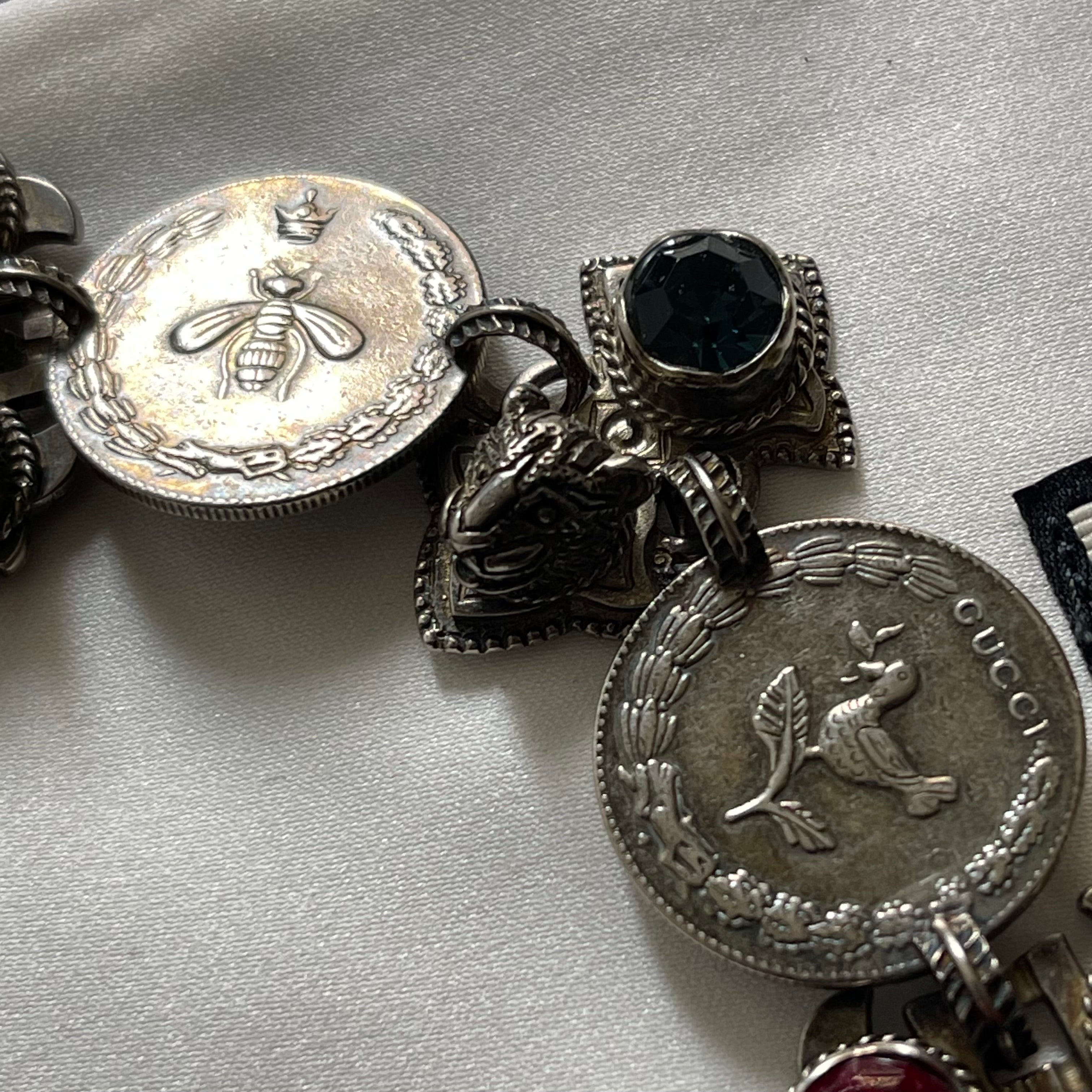 Gucci Crystal & Coin Statement Necklace