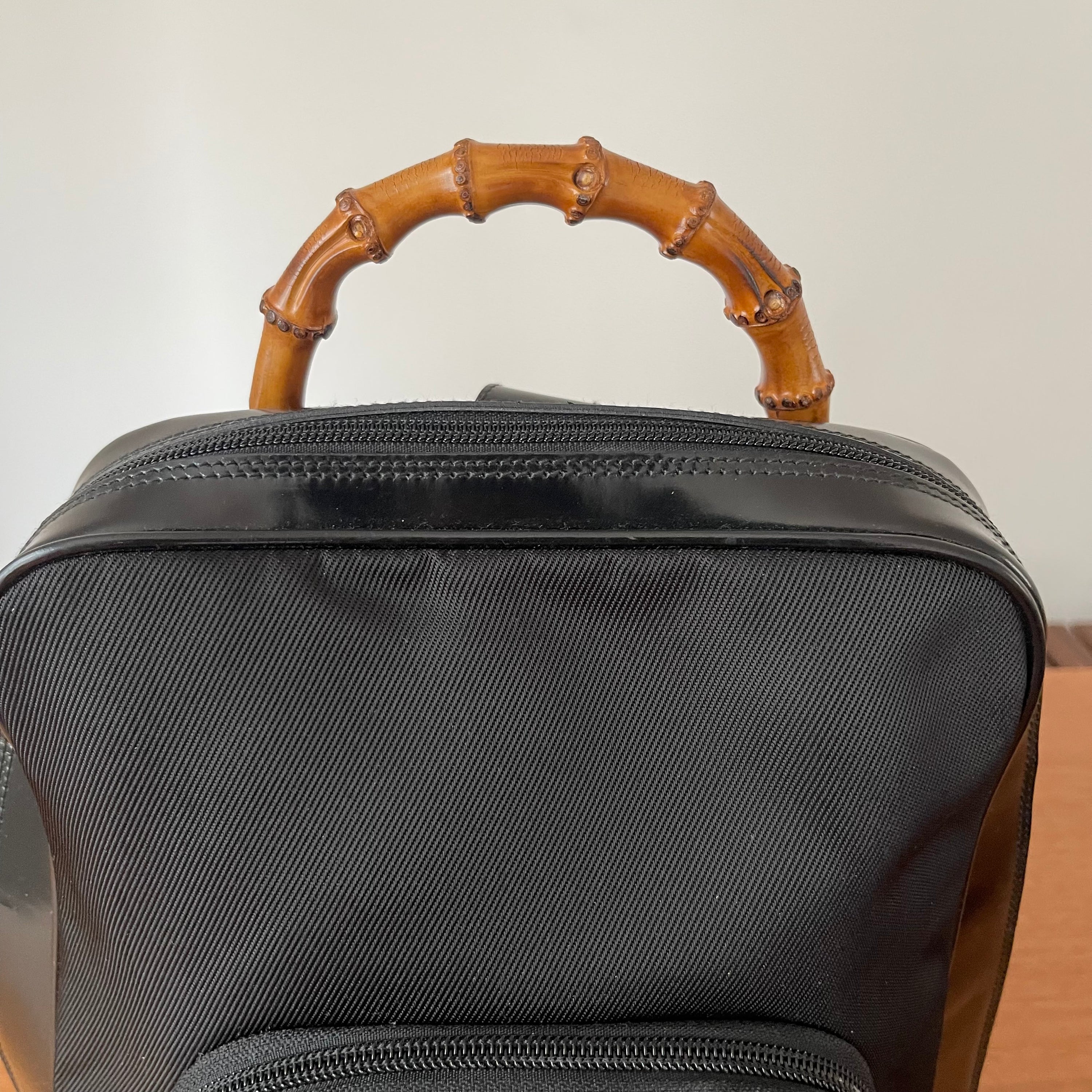 Gucci Bamboo Sling Patent Leather Backpack