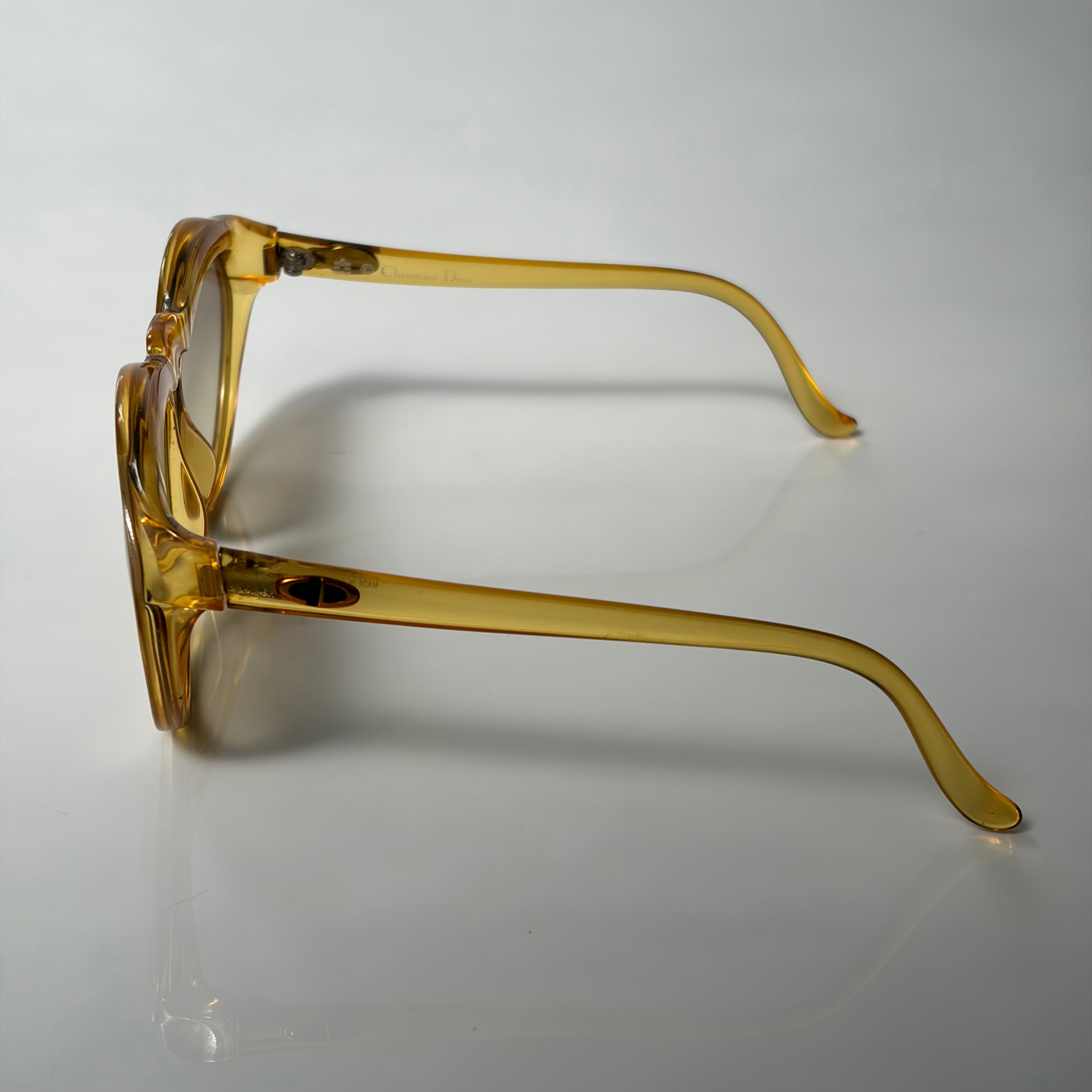 Christian Dior 1980's Sunglasses Honey Yellow Gradient Brown