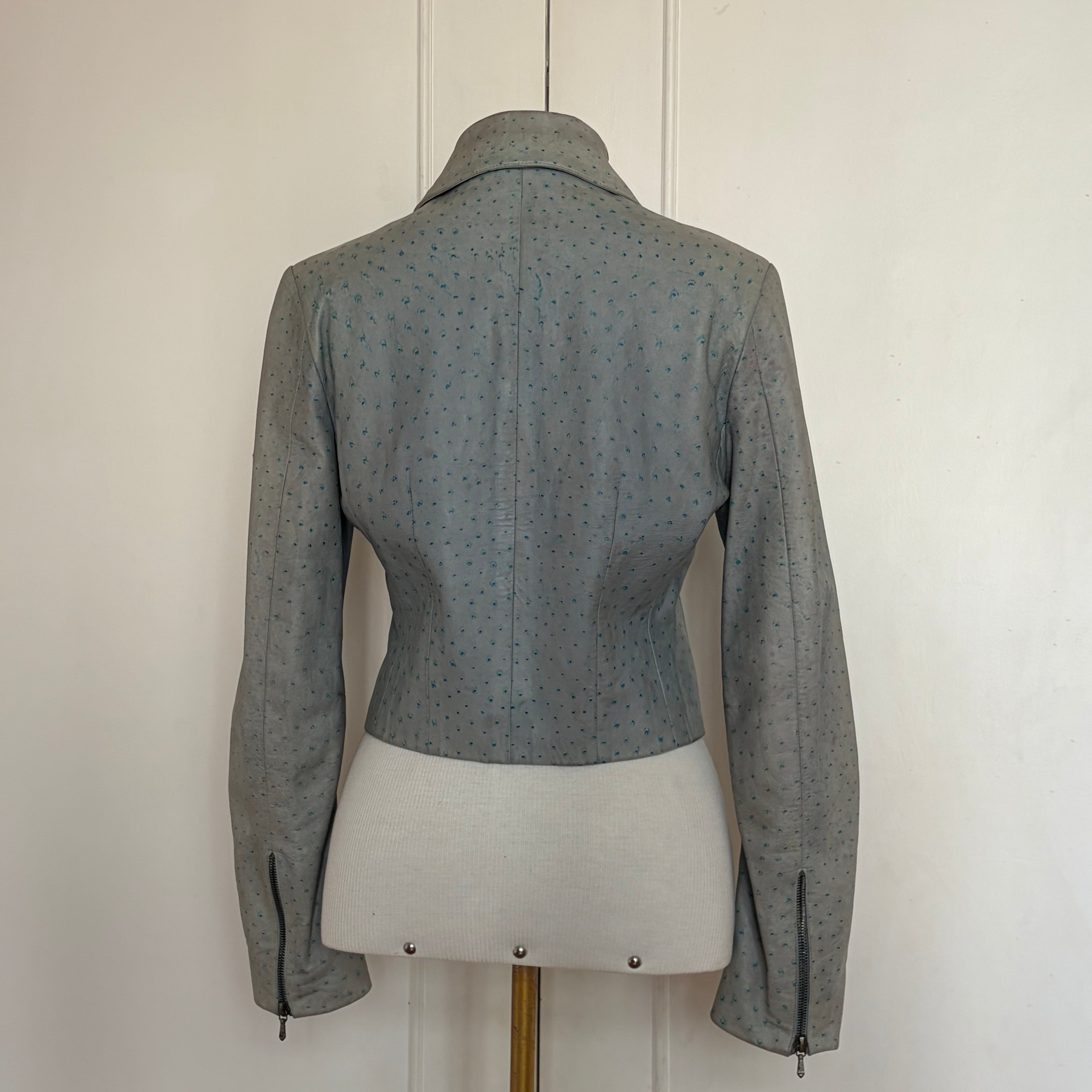 Christian Dior by John Galliano F/W 2000 Baby Blue Leather Jacket